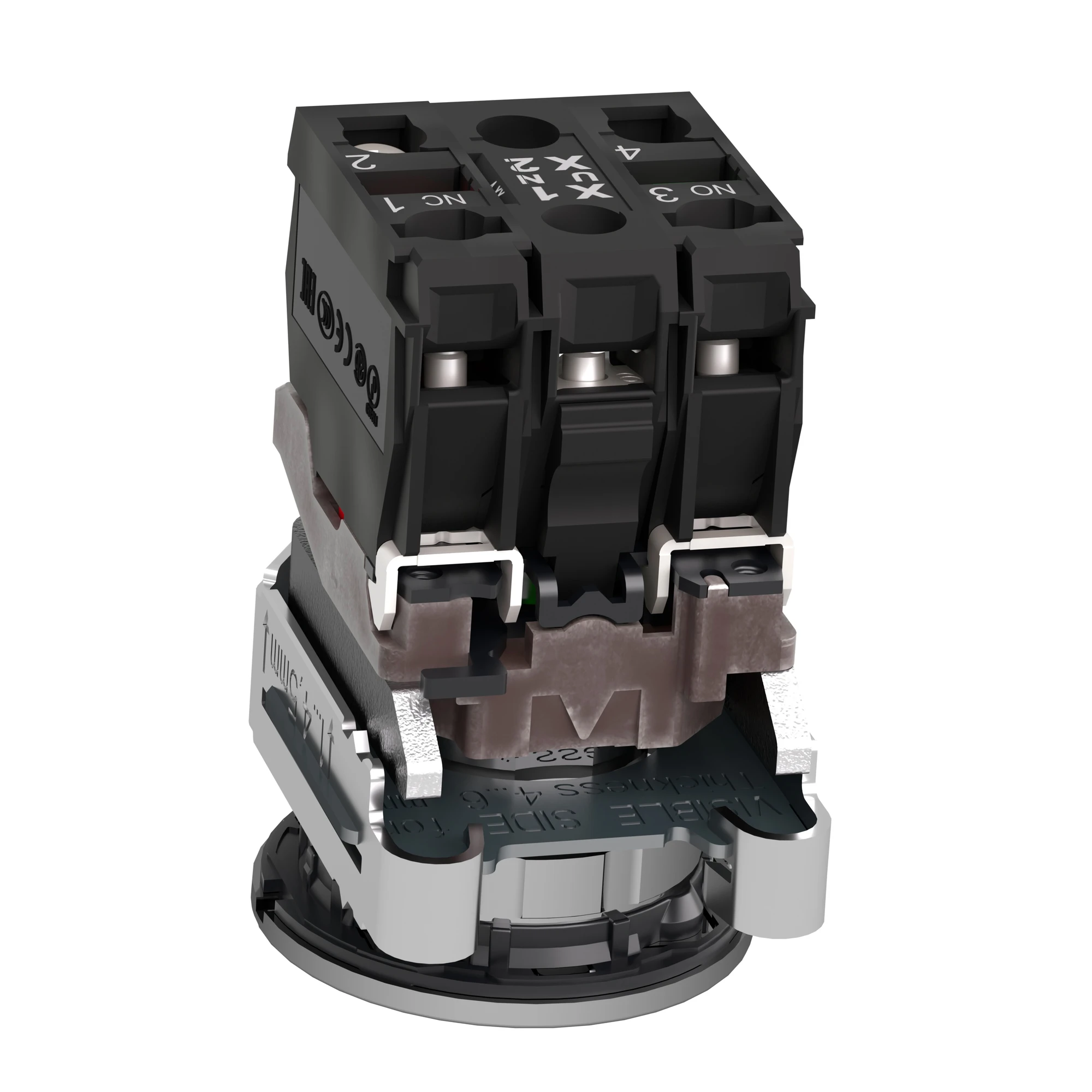 Schneider Electric XB4FW34B5 Illuminated push-button, Harmony XB4F, metal, 30mm, red, unmarked, universal LED, smooth dome, 1NC+1NO, 24V ACDC (img_007) Schneider Electric XB4FW34B5 Illuminated push-button, Harmony XB4F, metal, 30mm, red, unmarked, universal LED, smooth dome, 1NC+1NO, 24V ACDC (img_007)