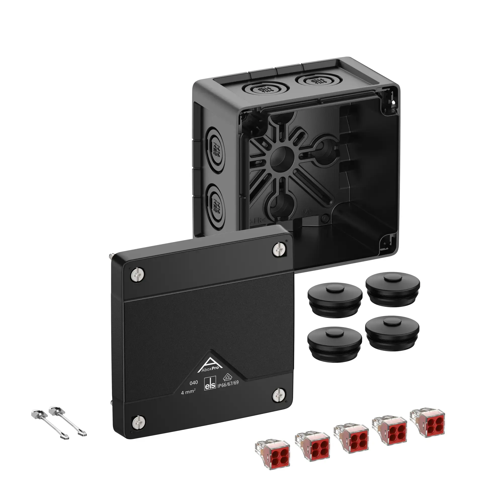 Spelsberg 40402001 Junction box, Type of protection IP66/IP67/IP69, max. 4², IK09, Protection class II, Ui 400V AC, Ui 400V DC, DLG, DNV, VDE, Halogen free (img_001)