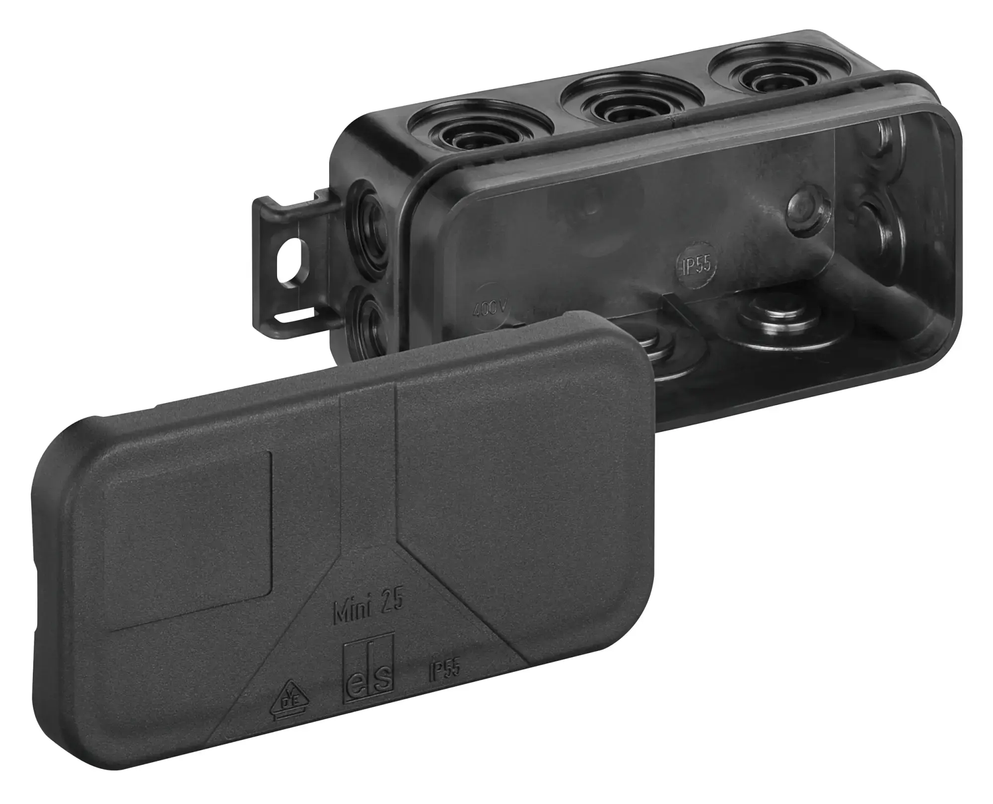 Spelsberg 31010801 Junction box, Type of protection IP55, Max. conductor cross section 2,5², Impact strength IK07, Protection class II, Ui 400V AC, VDE, Halogen free (img_001)