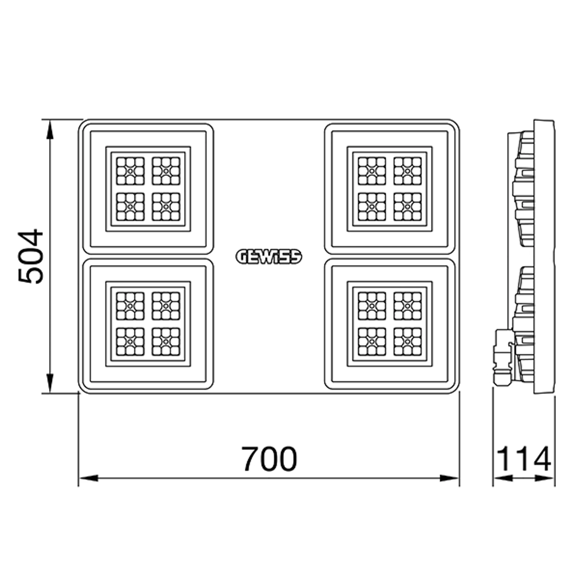 GEWISS GWS4422BA830 SMART[4] - HLO - 4 MODULES - THROUGH WIRING - ON / OFF - ARRAY OPTIC - 3000 K - IP66 - CLASS I (img_002)
