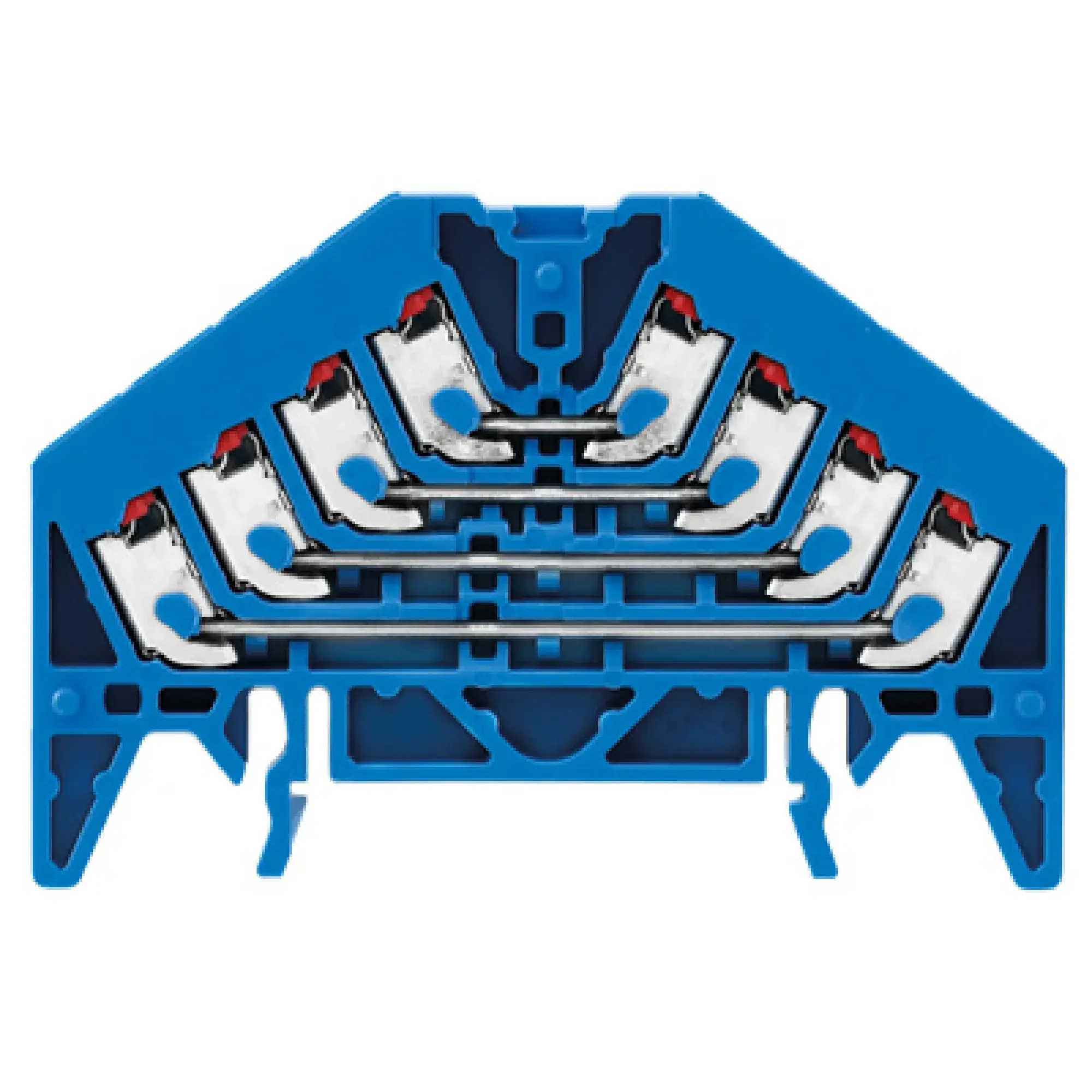 Weidmüller 1267900000 Patch distributor terminal, PUSH IN, blue, 1.5 mm², 10 A, 250 V, Number of connections: 16, Number of levels: 4, TS 35 x 7.5, V-0, Polycarbonate (img_001)