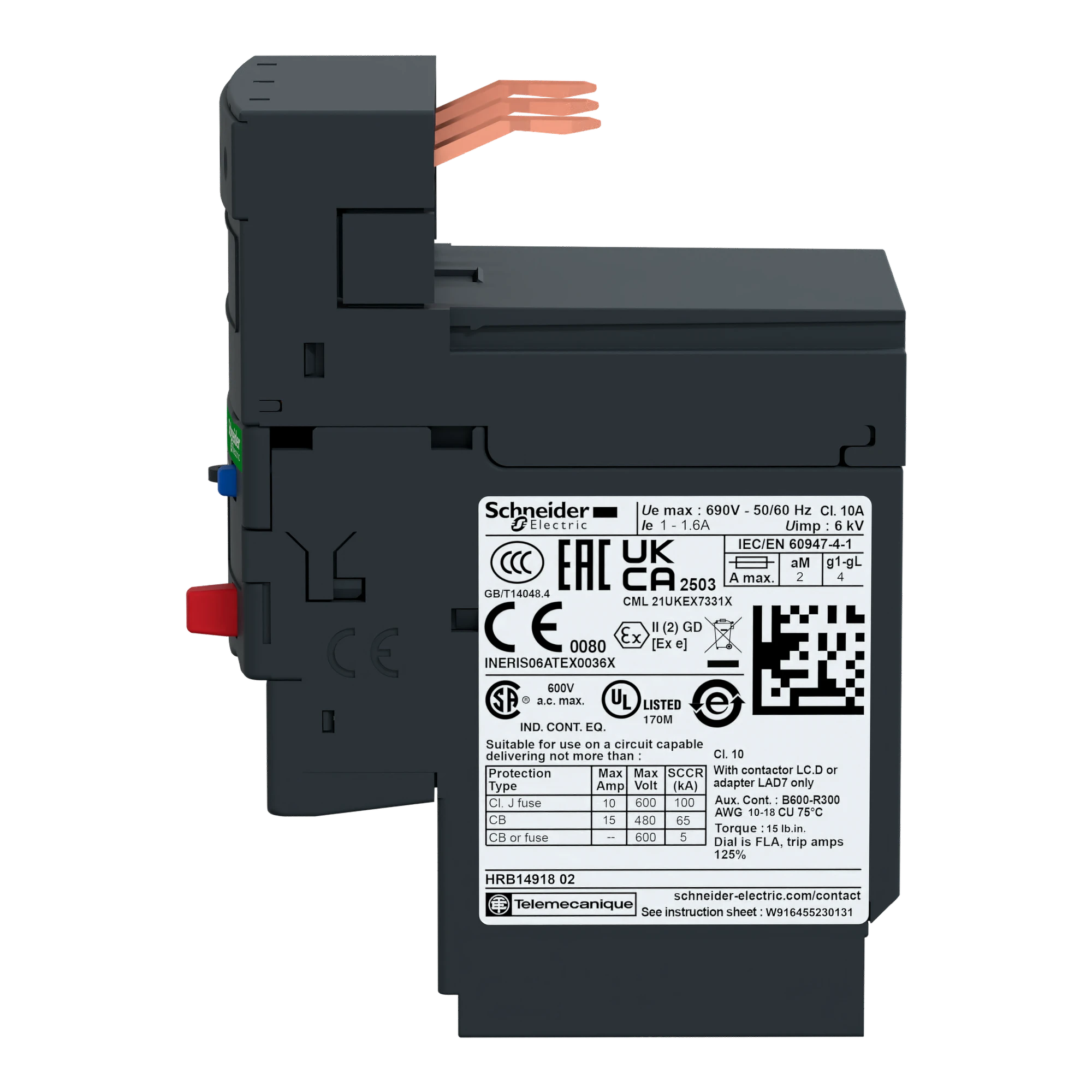 Schneider Electric LRD073 Motor protection relay, 1.6-2.5A, 1NO+1NC, Class 10A (img_004)