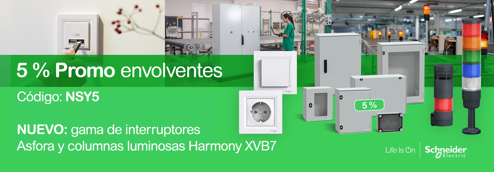 5% de descuento en armarios Schneider Electric — código NSY5