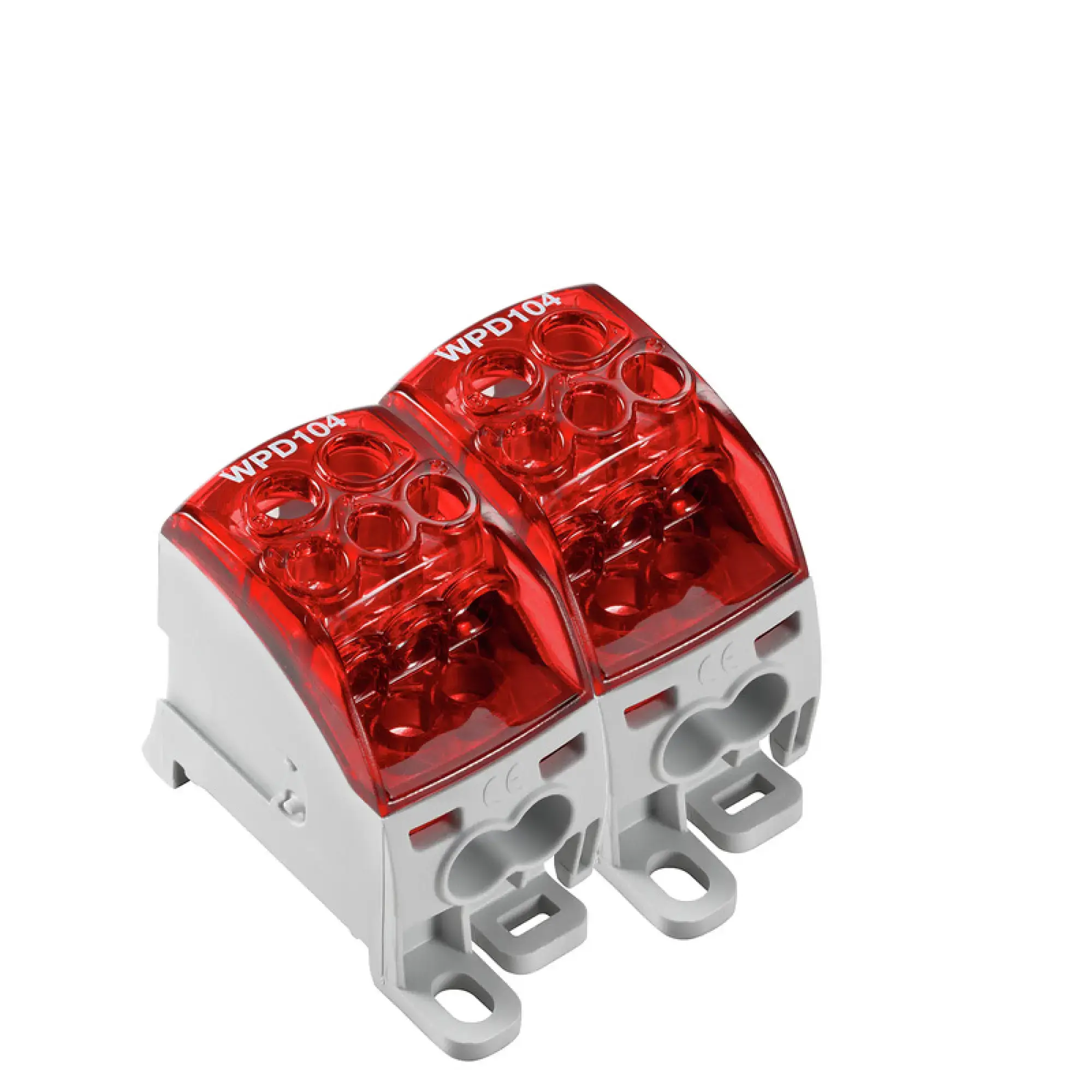 Weidmüller 2725290000 Potential distributor terminal, Screw connection, red, 25 mm², 164 A, 1000 V, Number of connections: 12, Number of levels: 1, Mounting plate, TS 35, V (img_001)