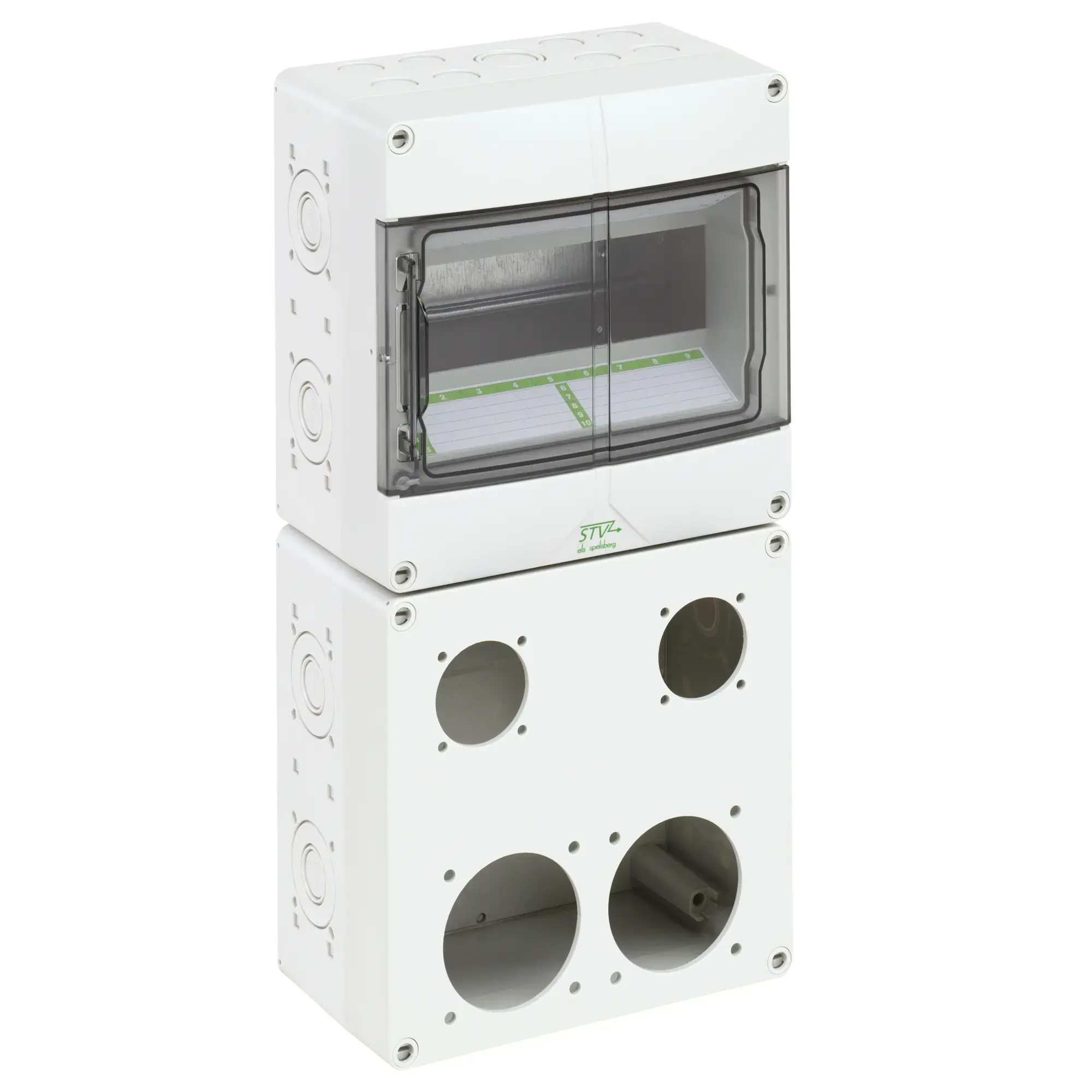 Spelsberg 72992201 Socket empty enclosure, grey, Type of protection IP44, 9 TE, Impact strength IK08, Protection class II, Rated insulation voltage 400V AC, Halogen free (img_001) Spelsberg 72992201 Socket empty enclosure, grey, Type of protection IP44, 9 TE, Impact strength IK08, Protection class II, Rated insulation voltage 400V AC, Halogen free (img_001)