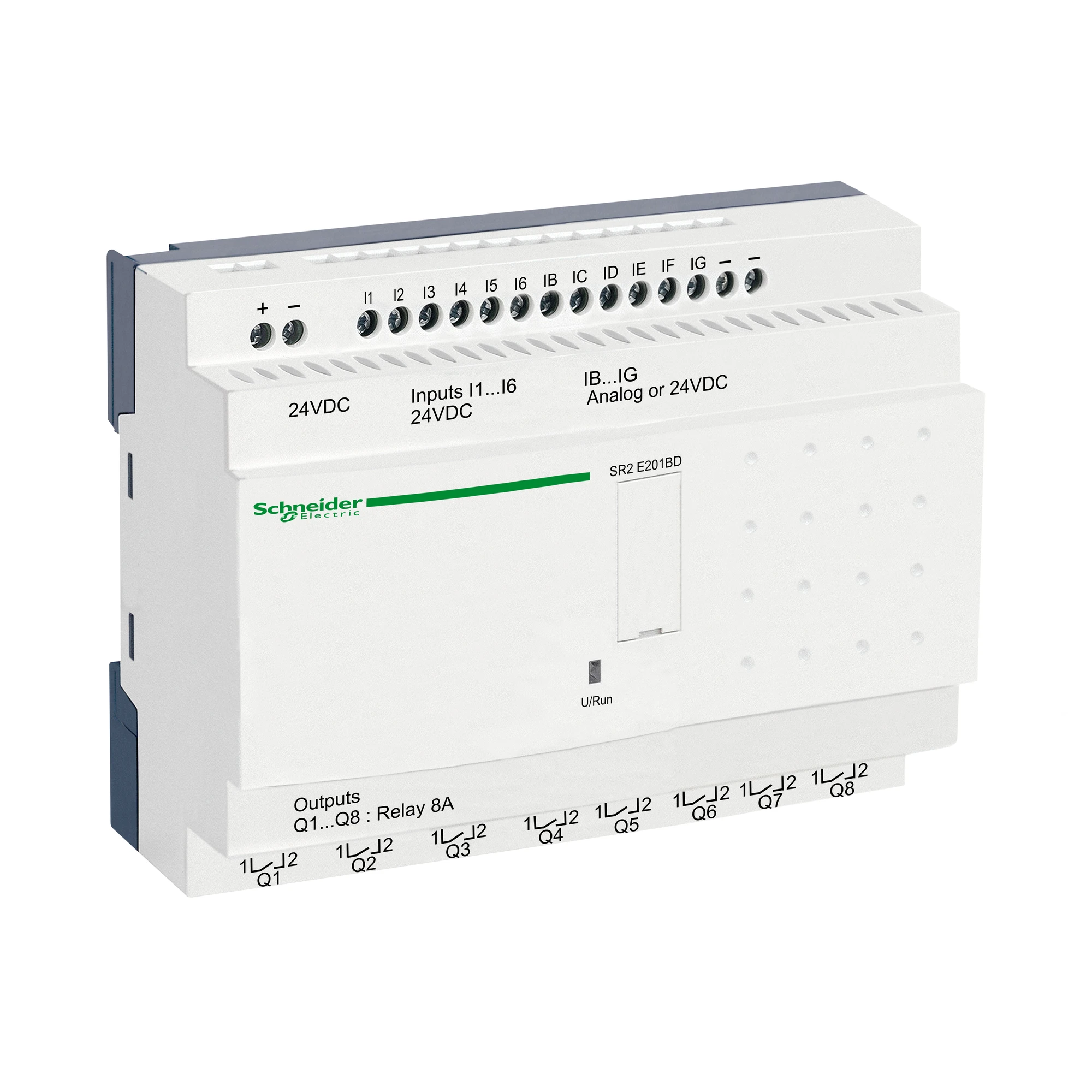 Schneider Electric SR2E201BD PLC control relay, Zelio Logic, compact design, 20 I/O, 24 VDC, clock (img_001) Schneider Electric SR2E201BD PLC control relay, Zelio Logic, compact design, 20 I/O, 24 VDC, clock (img_001)