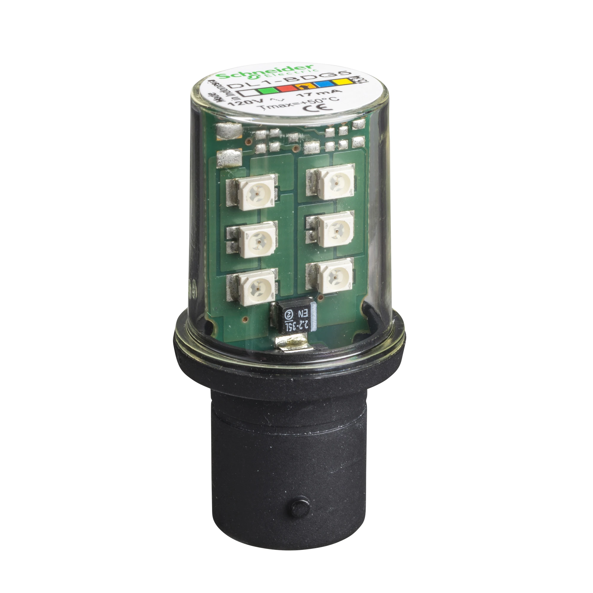 Schneider Electric DL1BDG5 Orange LED light for signaling, BA 15d, 120V (img_001)