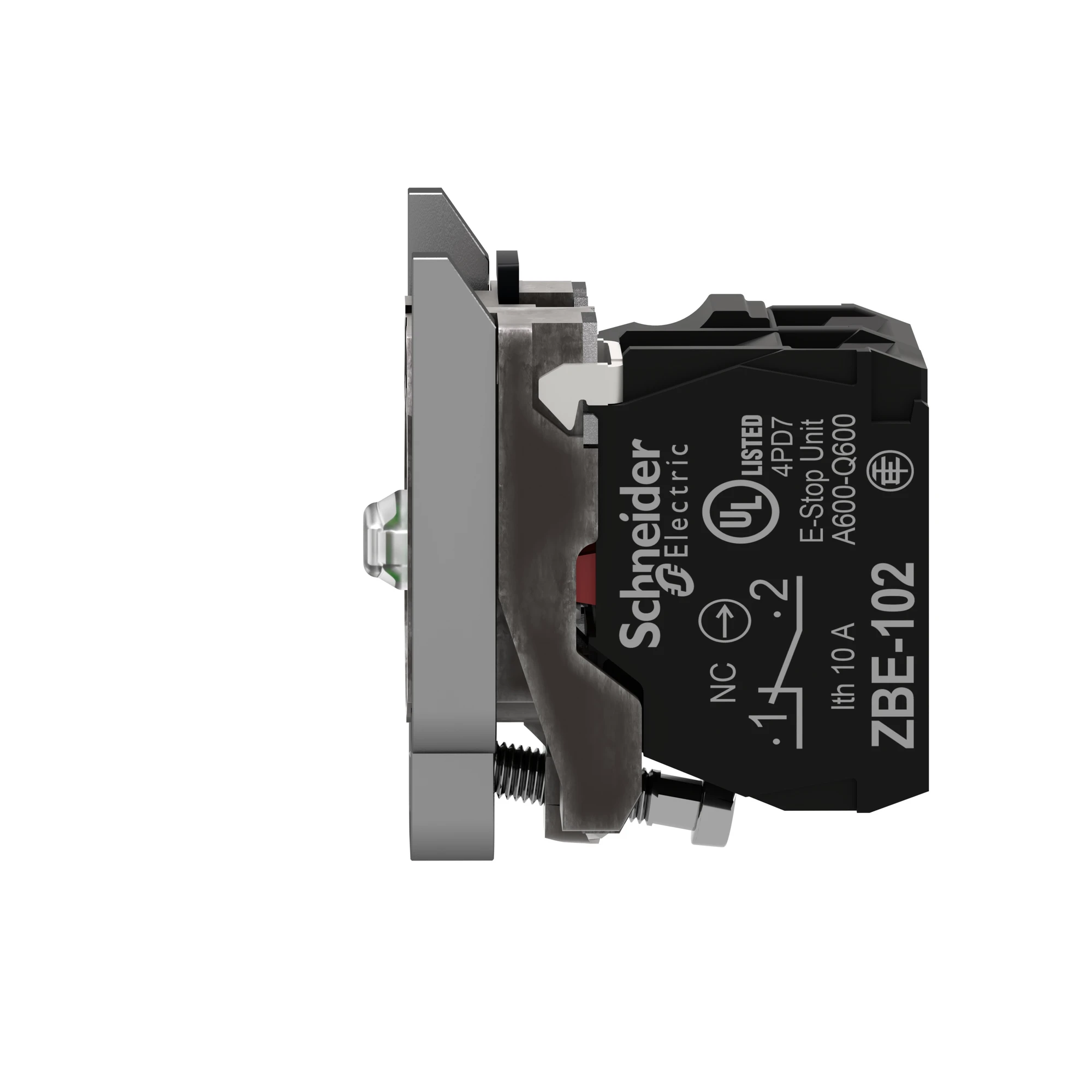 Schneider Electric ZB4BW0G12 Auxiliary contact block with mounting flange, Harmony XB4, metal, white, universal LED, 1NC, 110-120V AC (img_005) Schneider Electric ZB4BW0G12 Auxiliary contact block with mounting flange, Harmony XB4, metal, white, universal LED, 1NC, 110-120V AC (img_005)