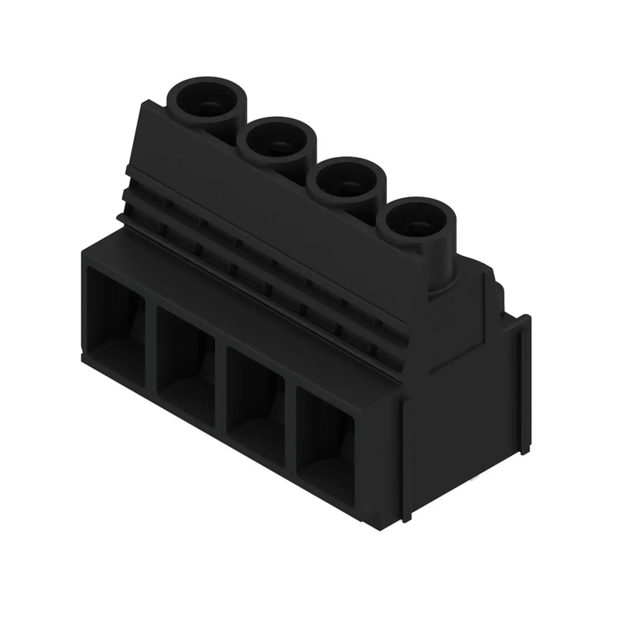 Weidmüller 2014090000 PCB terminal, 1000 V, 76 A, Pitch in mm: 10.16, 16 mm², Number of poles: 4, Clamping yoke connection, THT solder connection, 90°, Box (img_001)