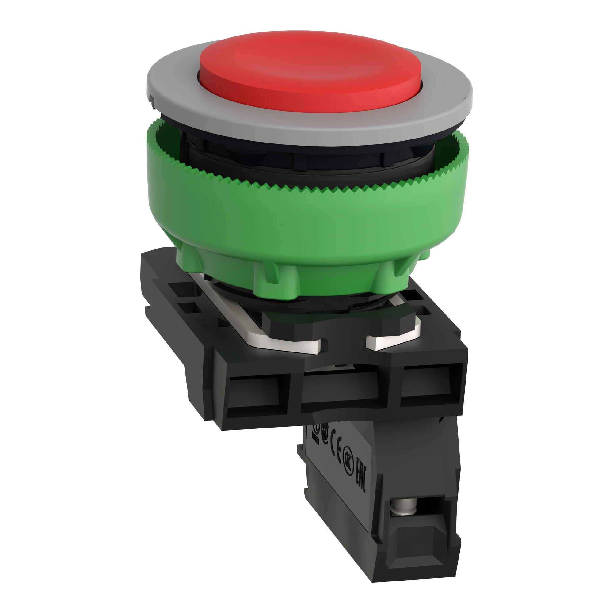 Schneider Electric XB5FL42C0 Pushbutton, Harmony XB5F, plastic, prominent, light gray, red, unlabelled, 30mm, momentary, 1NC (img_005)