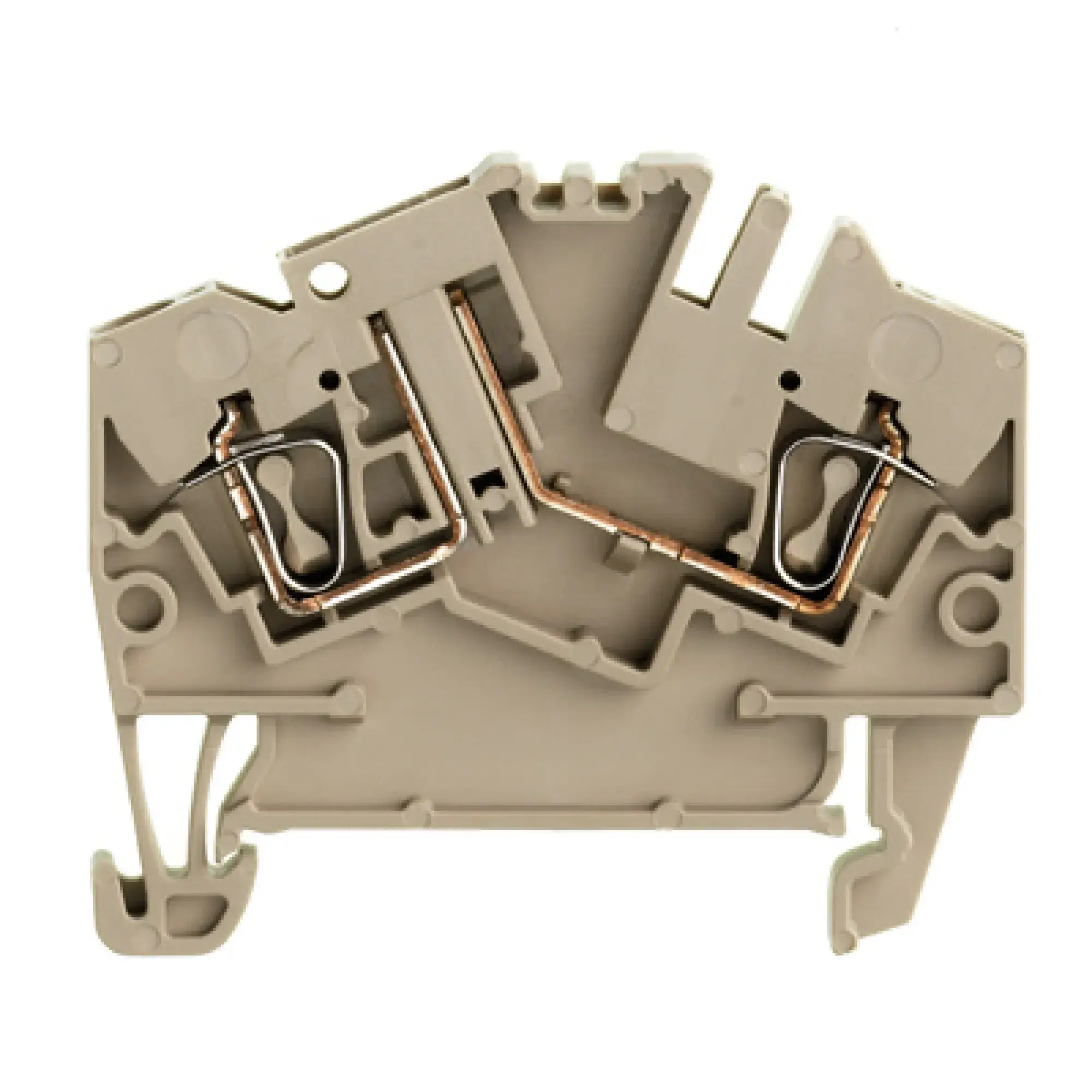 Weidmüller 1779020000 Test-disconnect terminal, Tension-clamp connection, dark beige, 2.5 mm², 10 A, 400 V, Number of connections: 2, Number of levels: 1 (img_001)