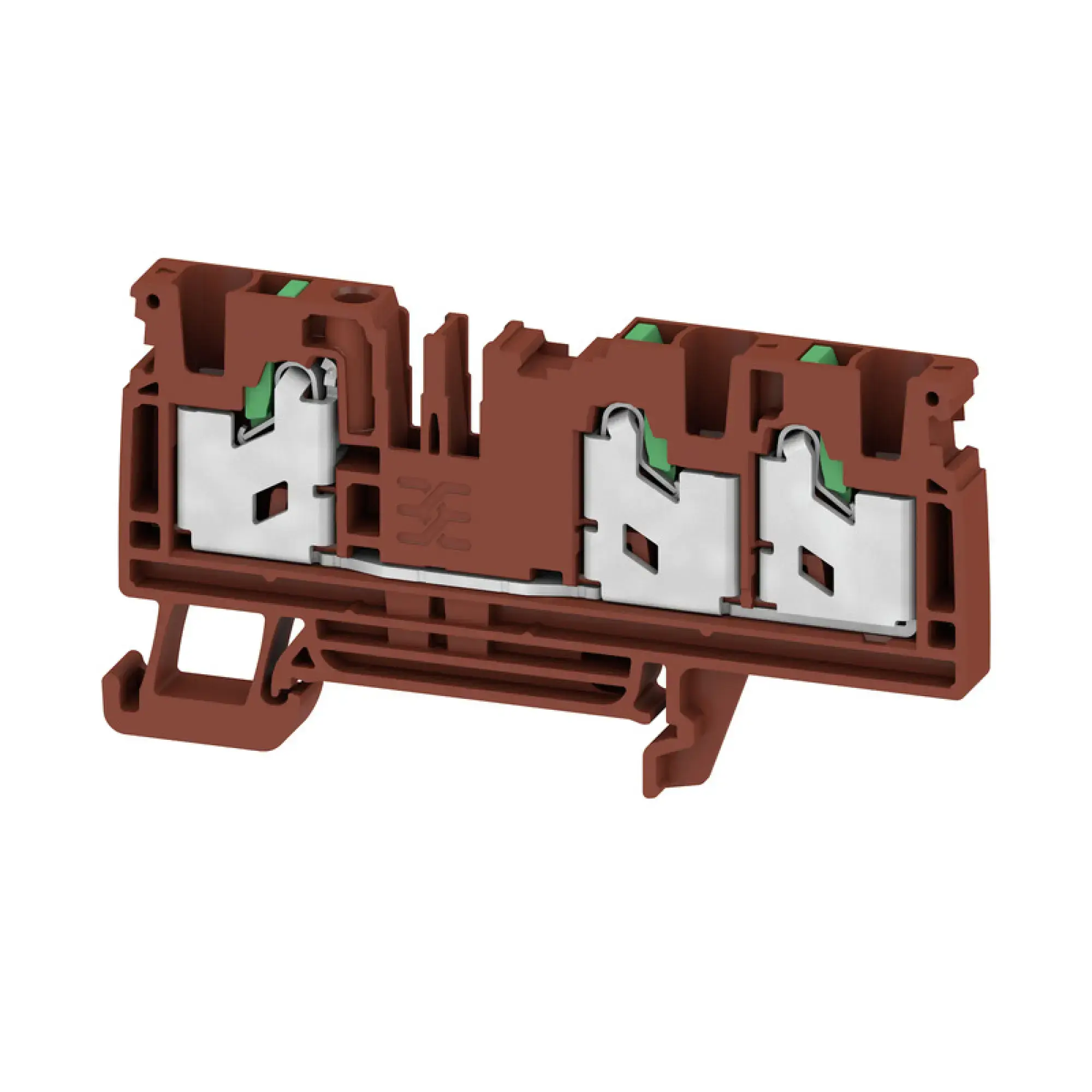 Weidmüller 3109490000 Feed-through terminal block, SNAP IN, brown, 4 mm², 32 A, 1000 V, Number of connections: 3 S3C 4 BR (img_001)