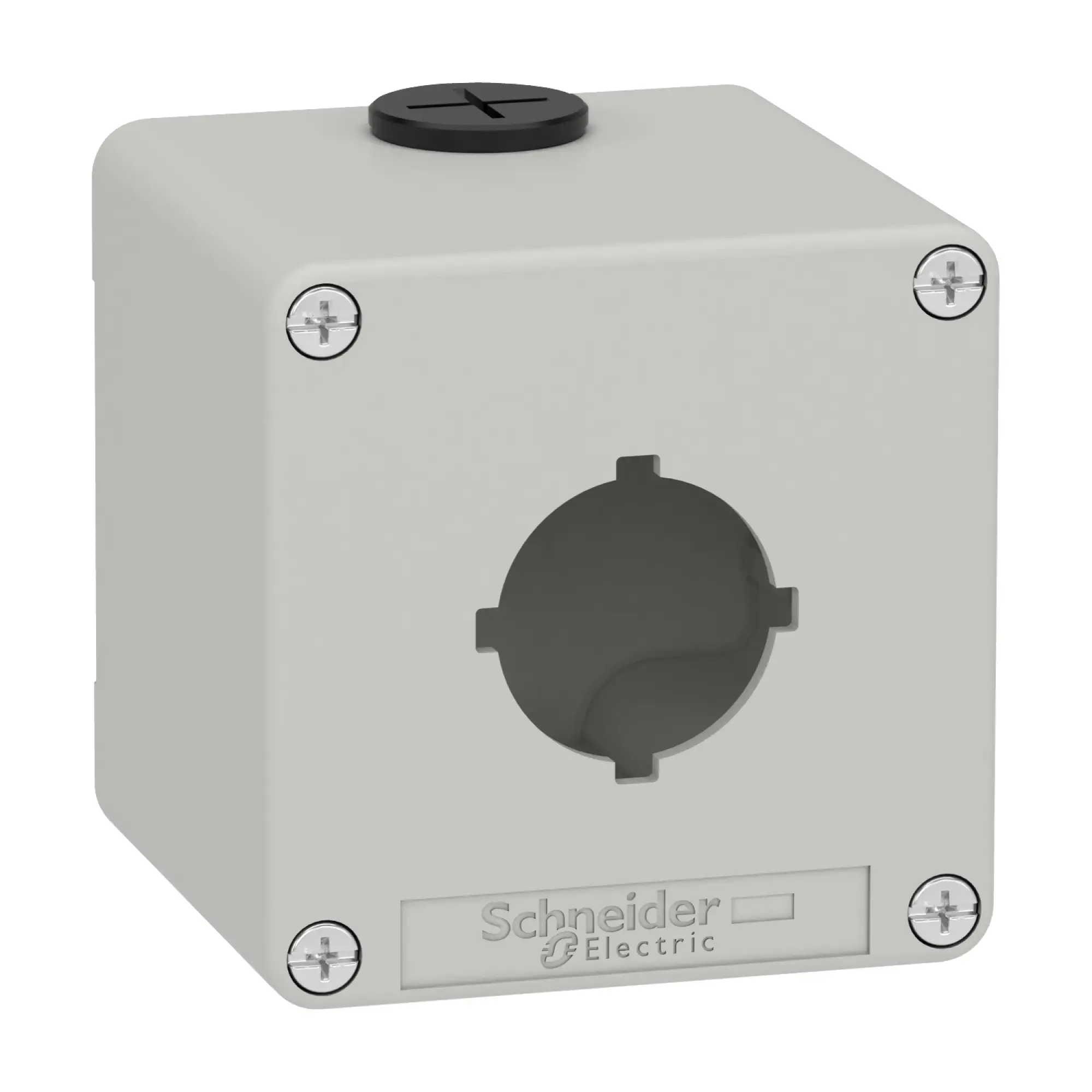 Schneider Electric XAPD1601 Empty Enclosure XAP, Metal, Grey, for 1x30mm, 80x80x77, M20 (img_002)