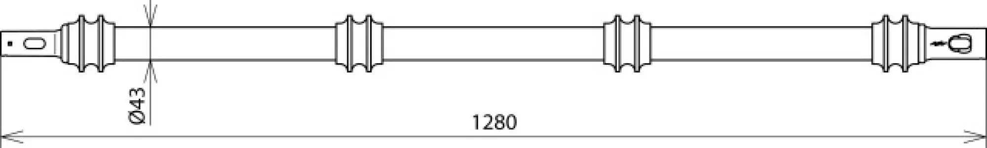 Dehn 766128 Insulating element with plug-in coupling D 43mm L 1280mm (img_004)