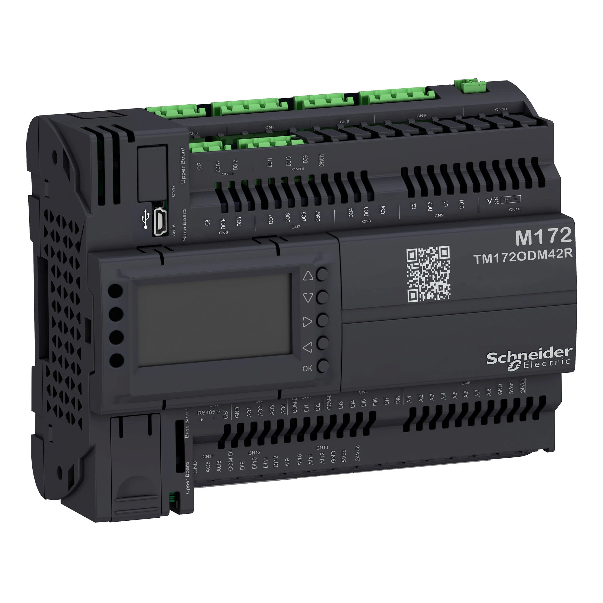 Schneider Electric TM172ODM42R PLC Control, Modicon M172 Optimized, Display, 42 I/O, Ethernet, Modbus, BACnet, 24 VAC/DC (img_001)
