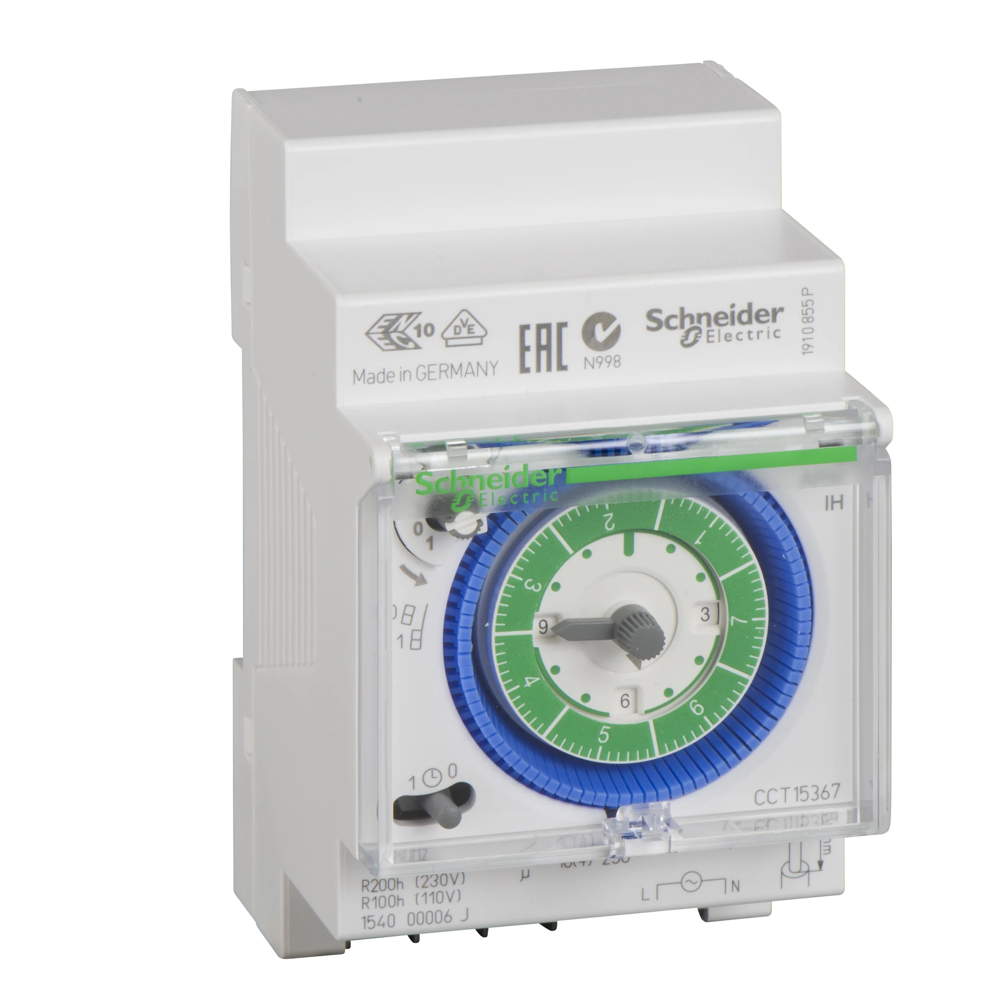 Schneider Electric CCT15367 Mechanical timer, IH 7d 1c ARM, 7 days, 200 hours memory (img_001)