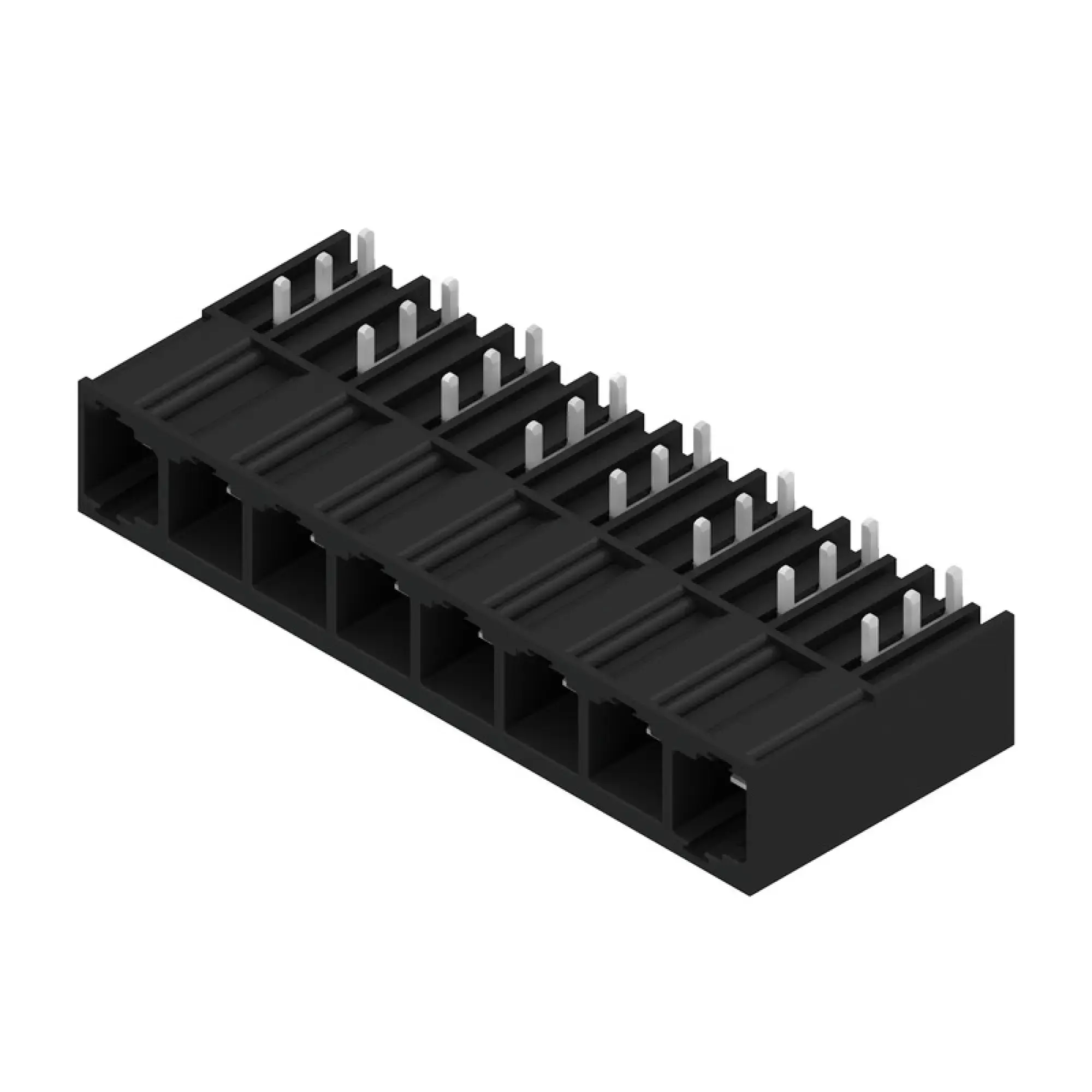 Weidmüller 1813550000 PCB connector (board connection), 1000 V, 78.3 A, Pitch in mm: 10.16, Number of poles: 8, THT solder connection, Box (img_001) Weidmüller 1813550000 PCB connector (board connection), 1000 V, 78.3 A, Pitch in mm: 10.16, Number of poles: 8, THT solder connection, Box (img_001)