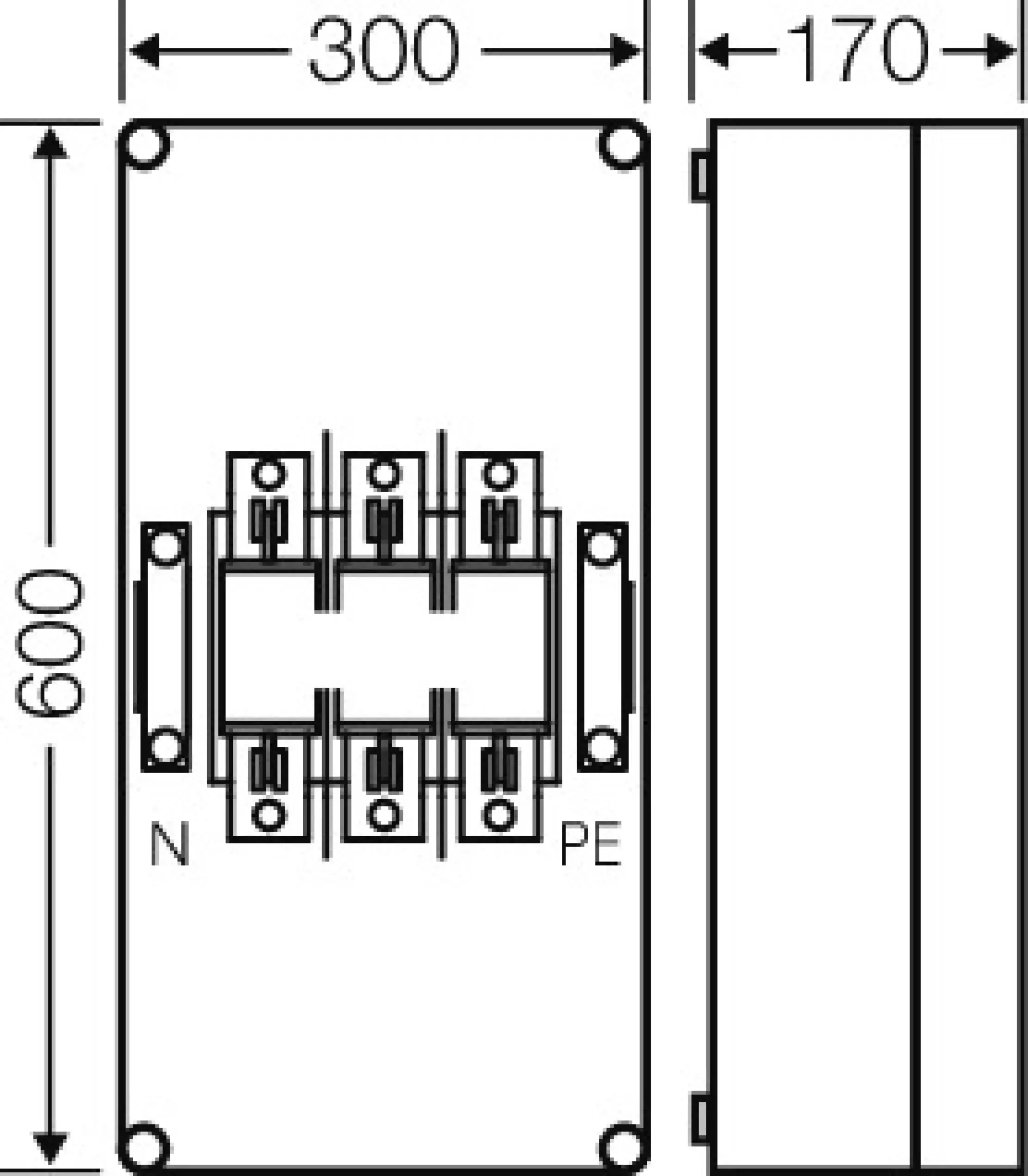Hensel 2000158 Mi-NH-Sicherungsgehäuse 1xNH 1 , 3polig, 250 A + PE + N Mi 4451 (img_002)