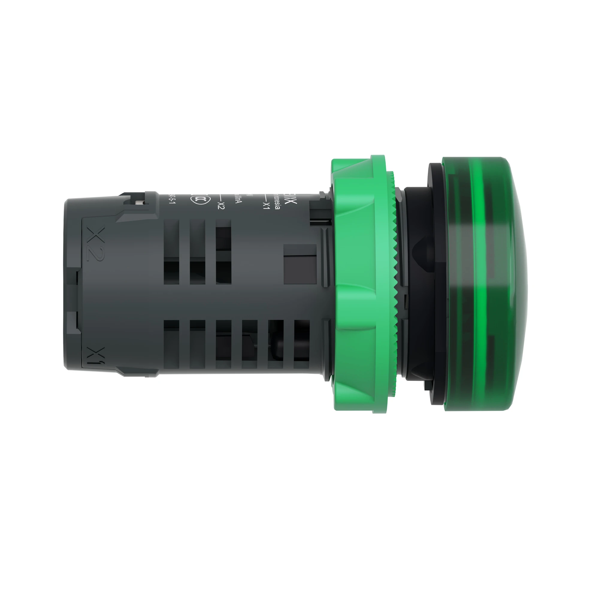 Schneider Electric XB5EVB3 Indicator light, Harmony XB5, plastic, monoblock, green, 22mm, universal LED, smooth dome, 24V ACDC (img_003)