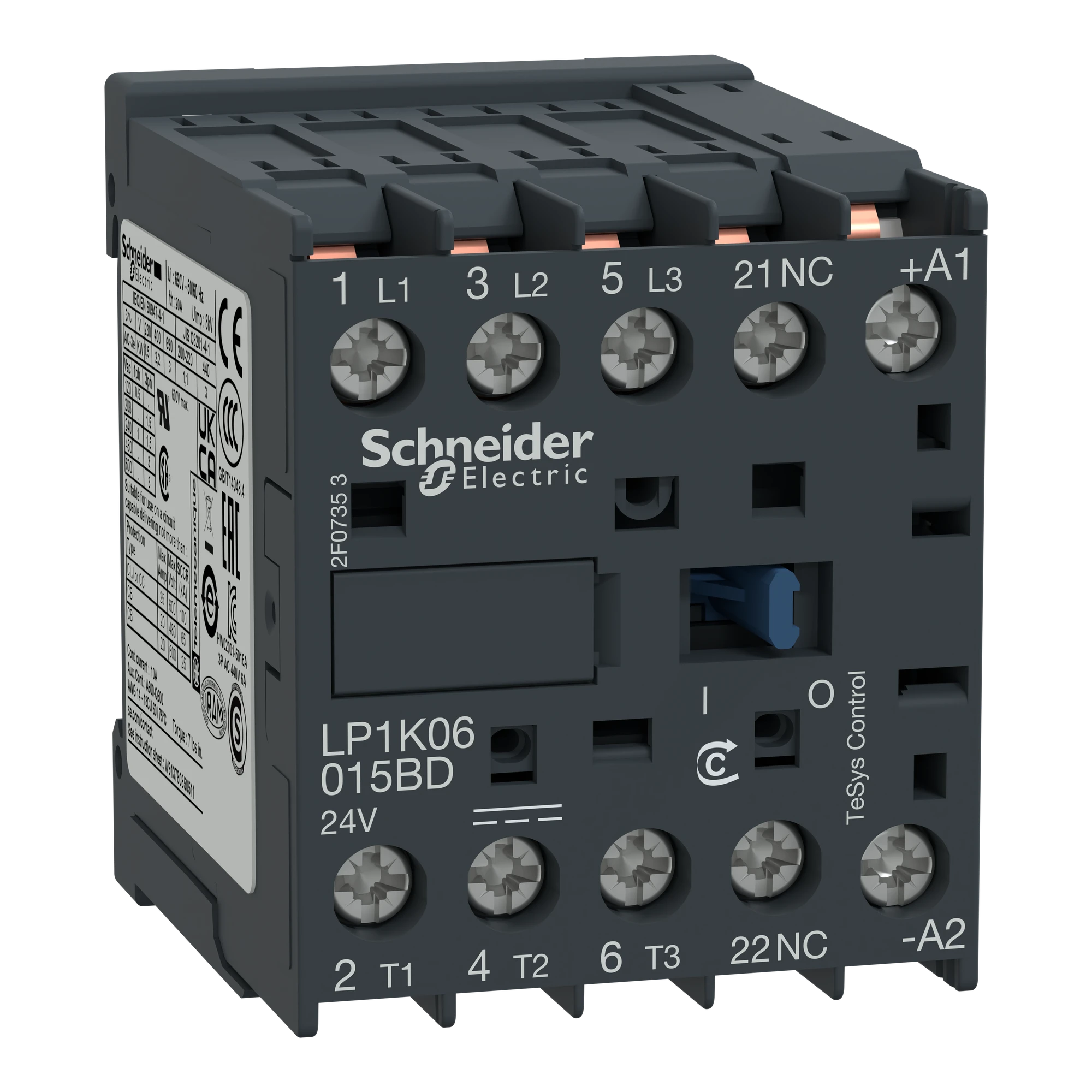 Schneider Electric LP1K09015BD Power contactor LP1K 3p, +1NO, 4 kW, 9 A, 400 V AC3, coil 24 V DC (img_001) Schneider Electric LP1K09015BD Power contactor LP1K 3p, +1NO, 4 kW, 9 A, 400 V AC3, coil 24 V DC (img_001)