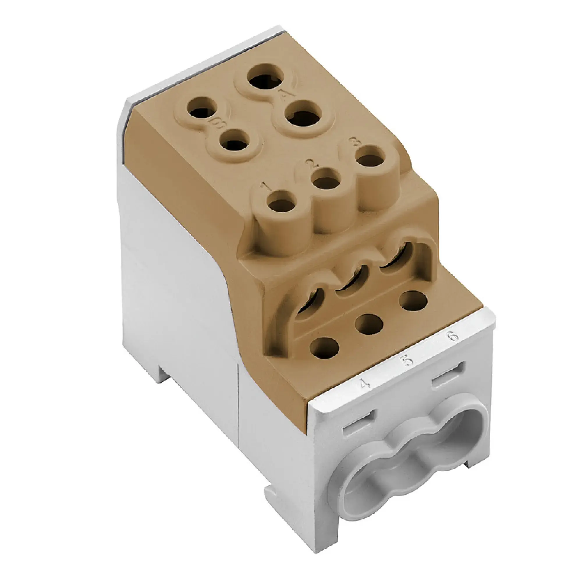 Weidmüller 2814520000 Potential distributor terminal, Screw connection, brown, 70 mm², 200 A, 1000 V, Number of connections: 8, Number of levels: 1, TS 35, V-0, Wemid (img_001)