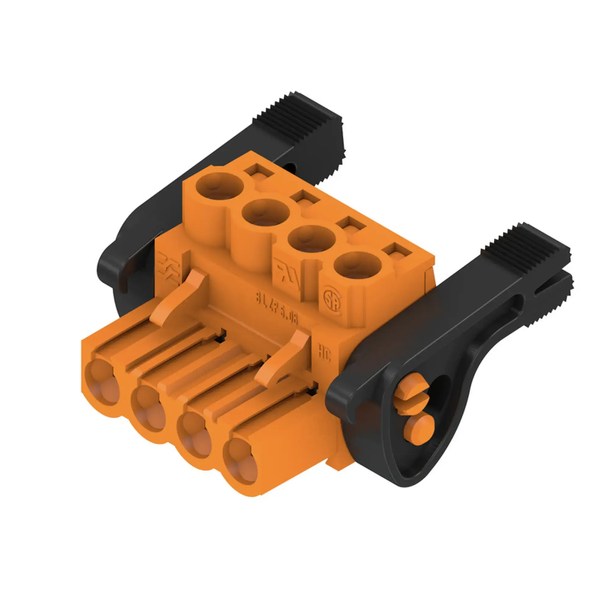 Weidmüller 1944850000 PCB connector (wire connection), 320 V, 23 A, Pitch in mm: 5.08, 4 mm², Number of poles: 4, Clamping yoke connection, Box (img_001)