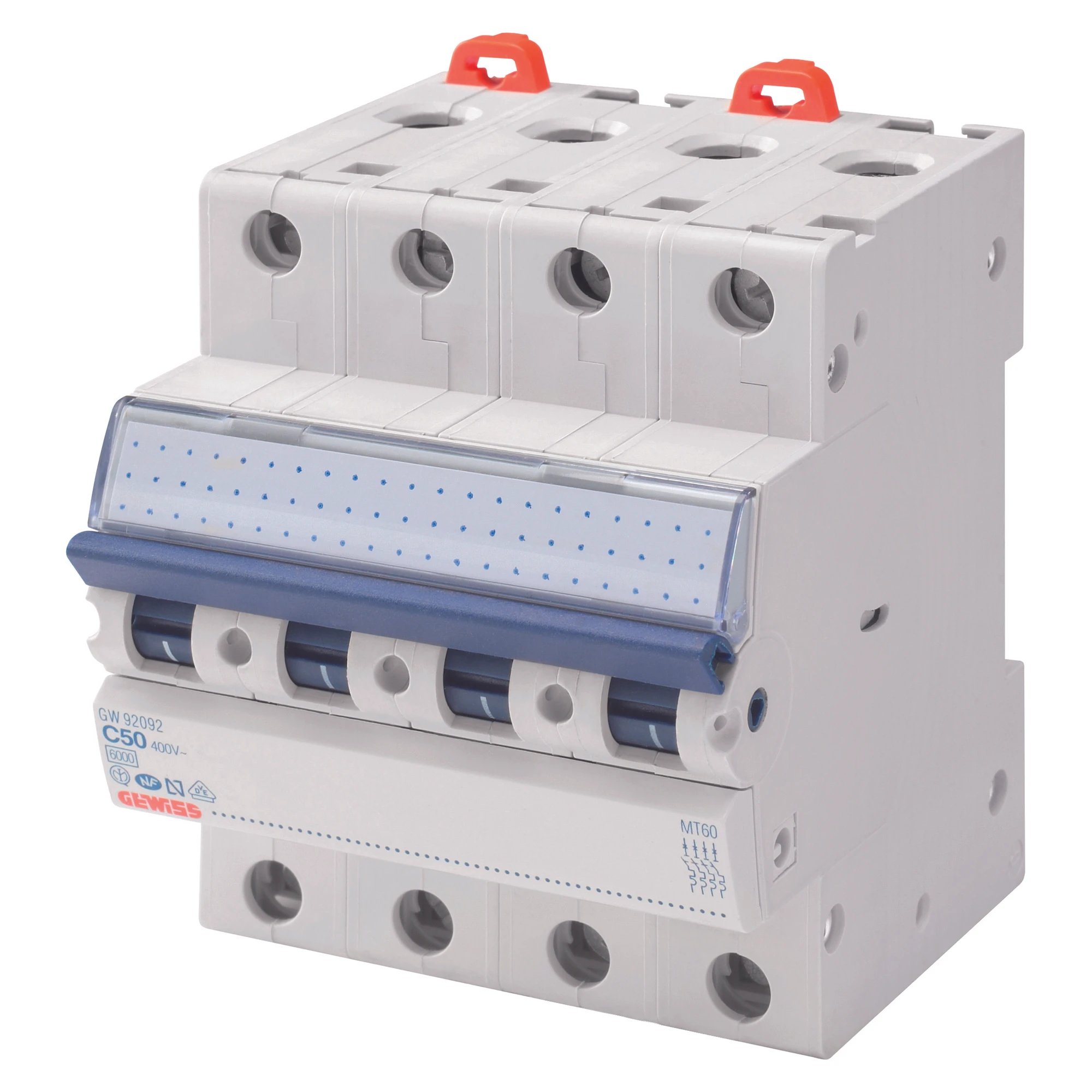 GEWISS GW92585 MINIATURE CIRCUIT BREAKER - MT 100- 4P CHARACTERISTIC B 6A - 4 MODULES (img_001)
