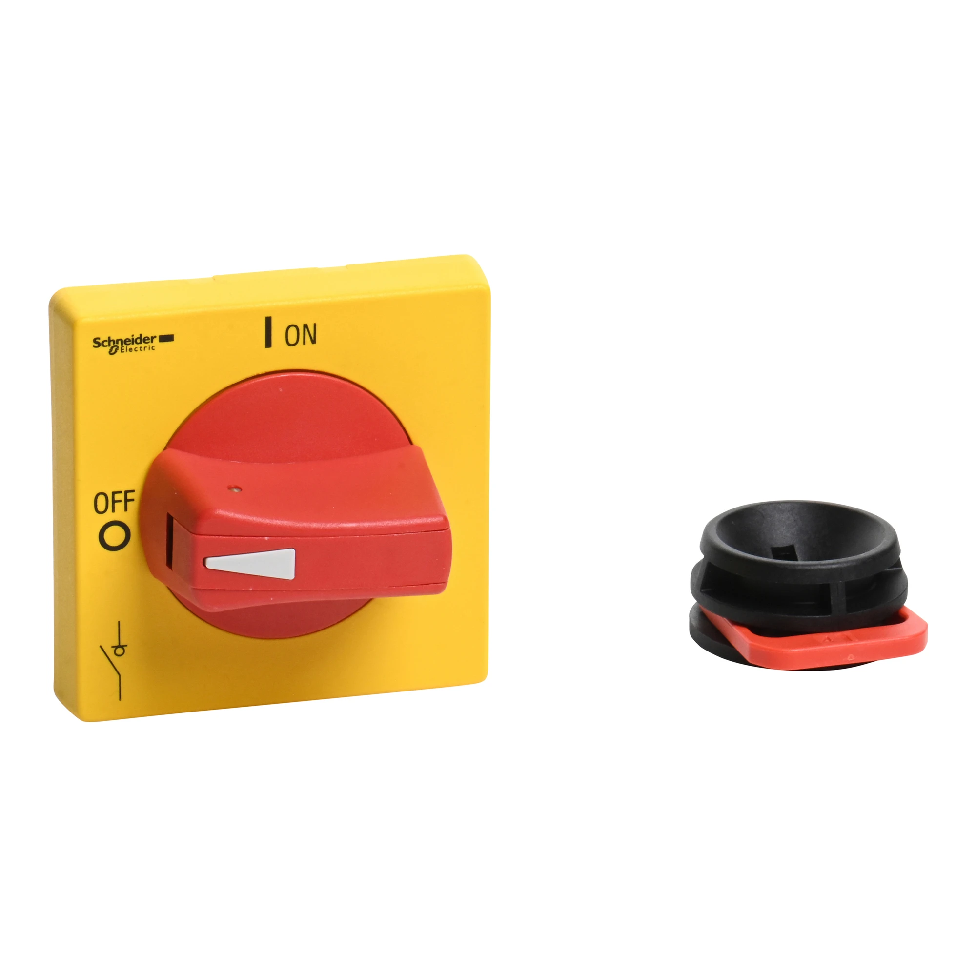 Schneider Electric VLSH2H5R TeSys VLS rotary handle, IEC IP65 and NEMA in red/yellow, 65x65mm standing out, switchable according to UL60947 (img_001) Schneider Electric VLSH2H5R TeSys VLS rotary handle, IEC IP65 and NEMA in red/yellow, 65x65mm standing out, switchable according to UL60947 (img_001)