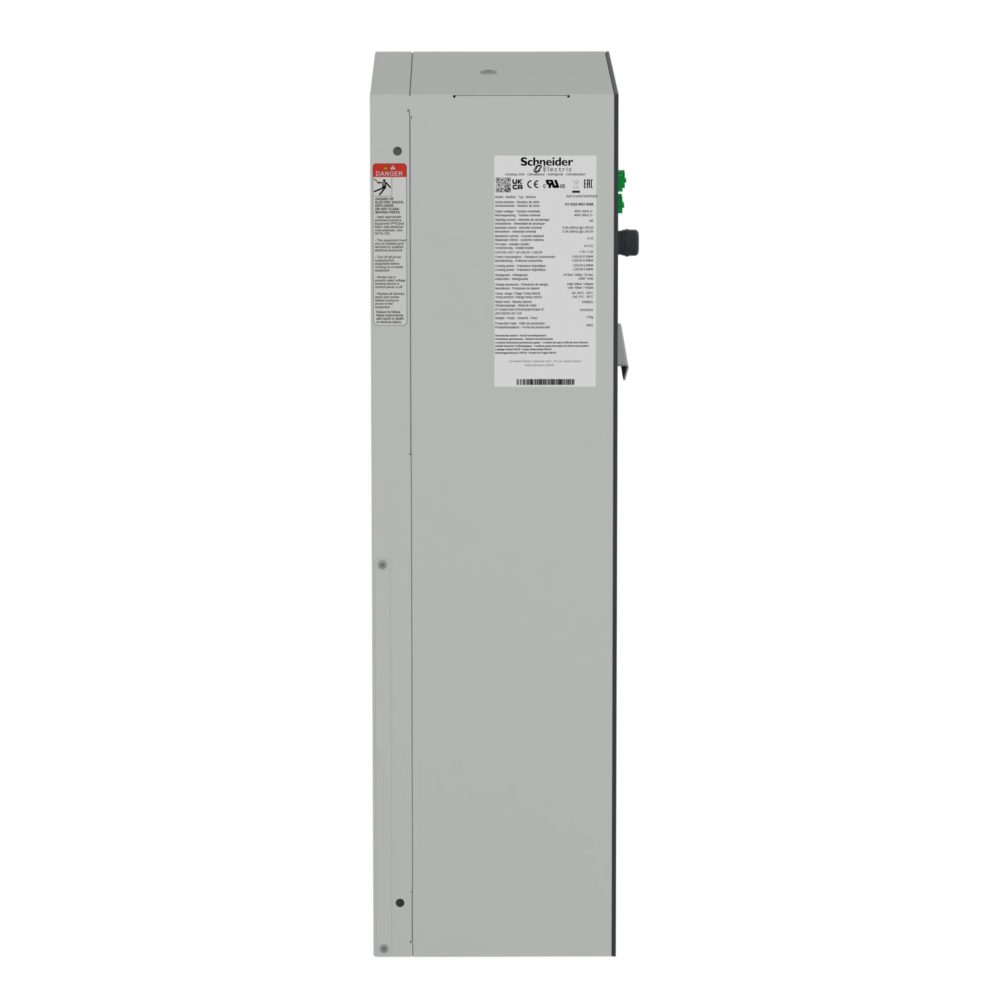 Schneider Electric NSYCUHD1K2P4DG Outdoor Wall-Mounted Cooling Unit, Climasys CU, 1kW, 2 Poles, 400/460V, 50/60Hz, IP55 (img_004)