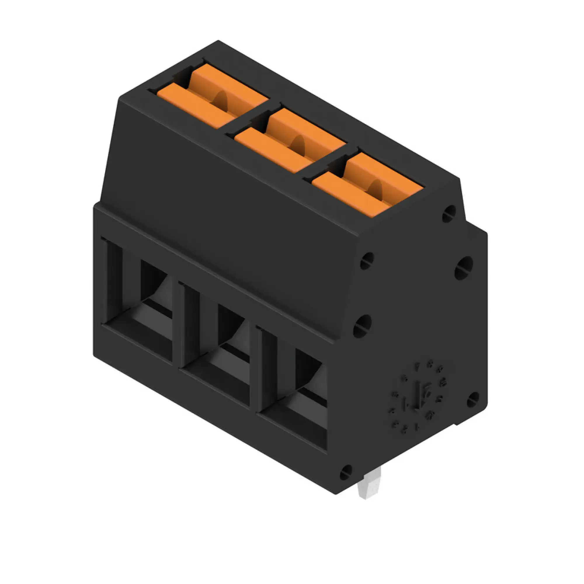 Weidmüller 2787350000 PCB terminal, 350 V, 24 A, Pitch in mm: 5.00, 2.5 mm², Number of poles: 3, PUSH IN with actuator, THT solder connection, 90°, Box (img_001)