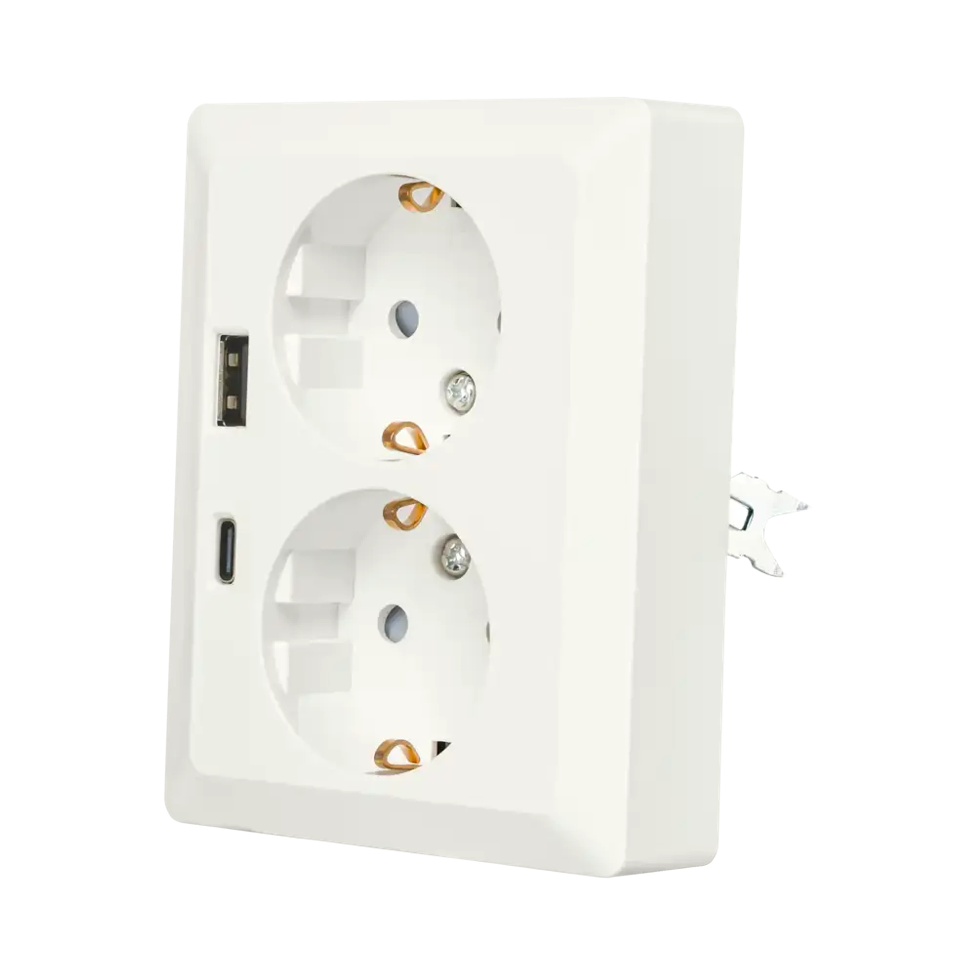 ION INDUSTRIES 10.300.614 Wall socket Half-Mounted 2-gang USB A + USB C Alpin White (img_005) ION INDUSTRIES 10.300.614 Wall socket Half-Mounted 2-gang USB A + USB C Alpin White (img_005)