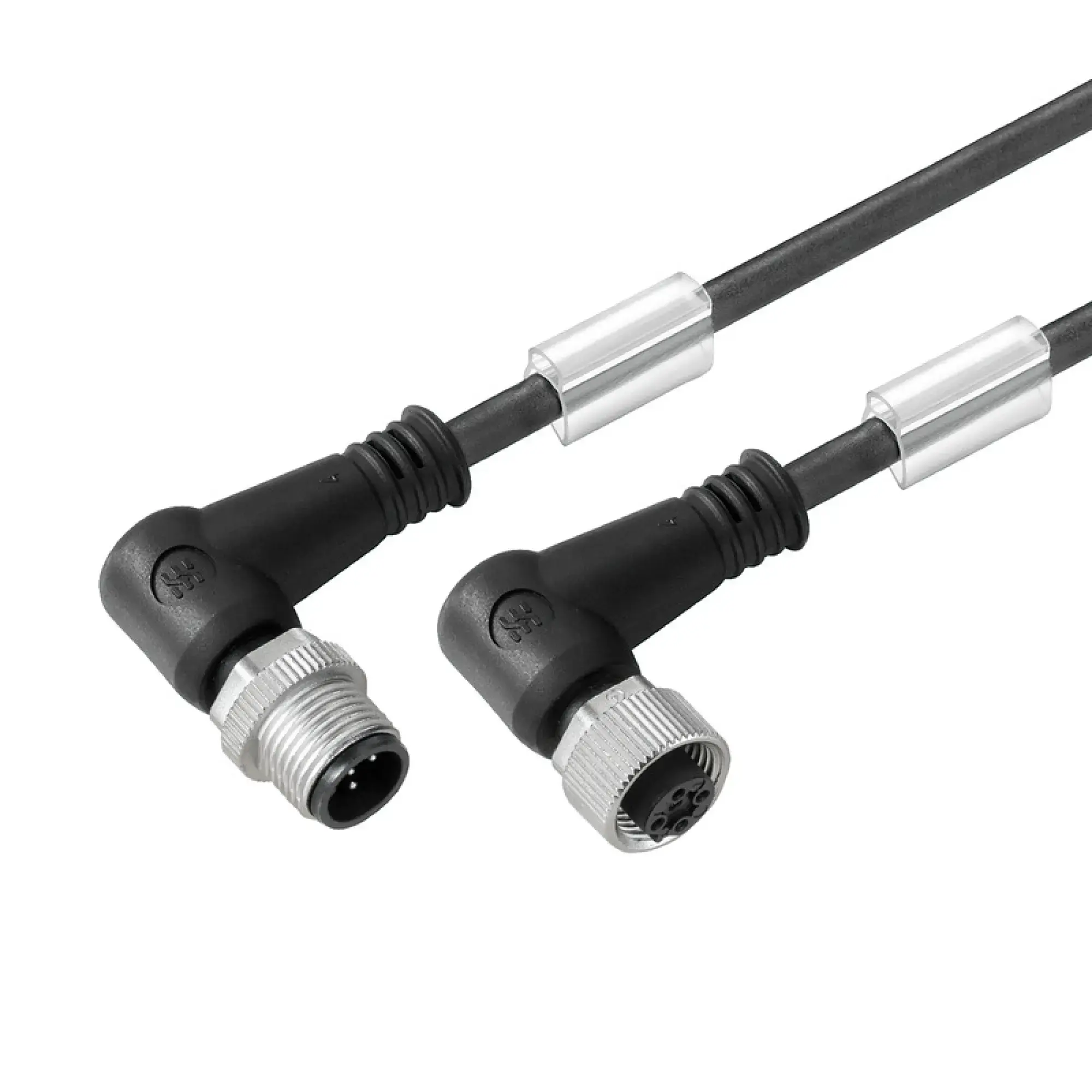 Weidmüller 1061921000 Sensor-actuator Cable (assembled), Connecting line, M12 / M12, Number of poles: 4, pin, 90&deg; - socket 90&deg;, LED: No, Cable length: 10 m, Shielde (img_001)