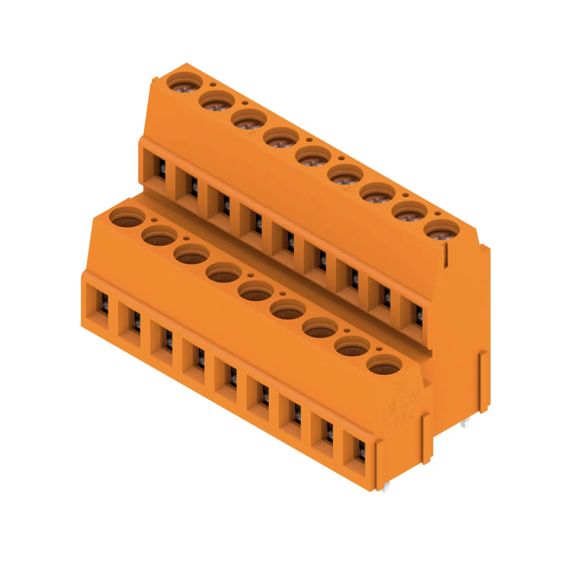 Weidmüller 1768920000 PCB terminal, 320 V, 17.5 A, Pitch in mm: 5.08, 2.5 mm², Number of poles: 18, Clamping yoke connection, THT solder connection, 90°, Box (img_001)