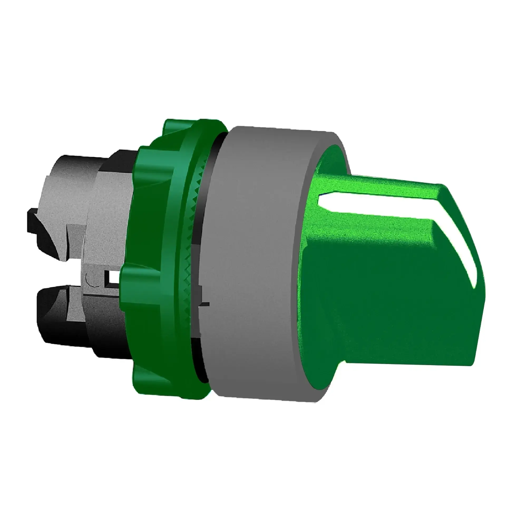 Schneider Electric ZB5AD303C0 Selector switch, front element, Harmony XB5, plastic, 22mm, light gray, green, 3 positions, latching (img_002)