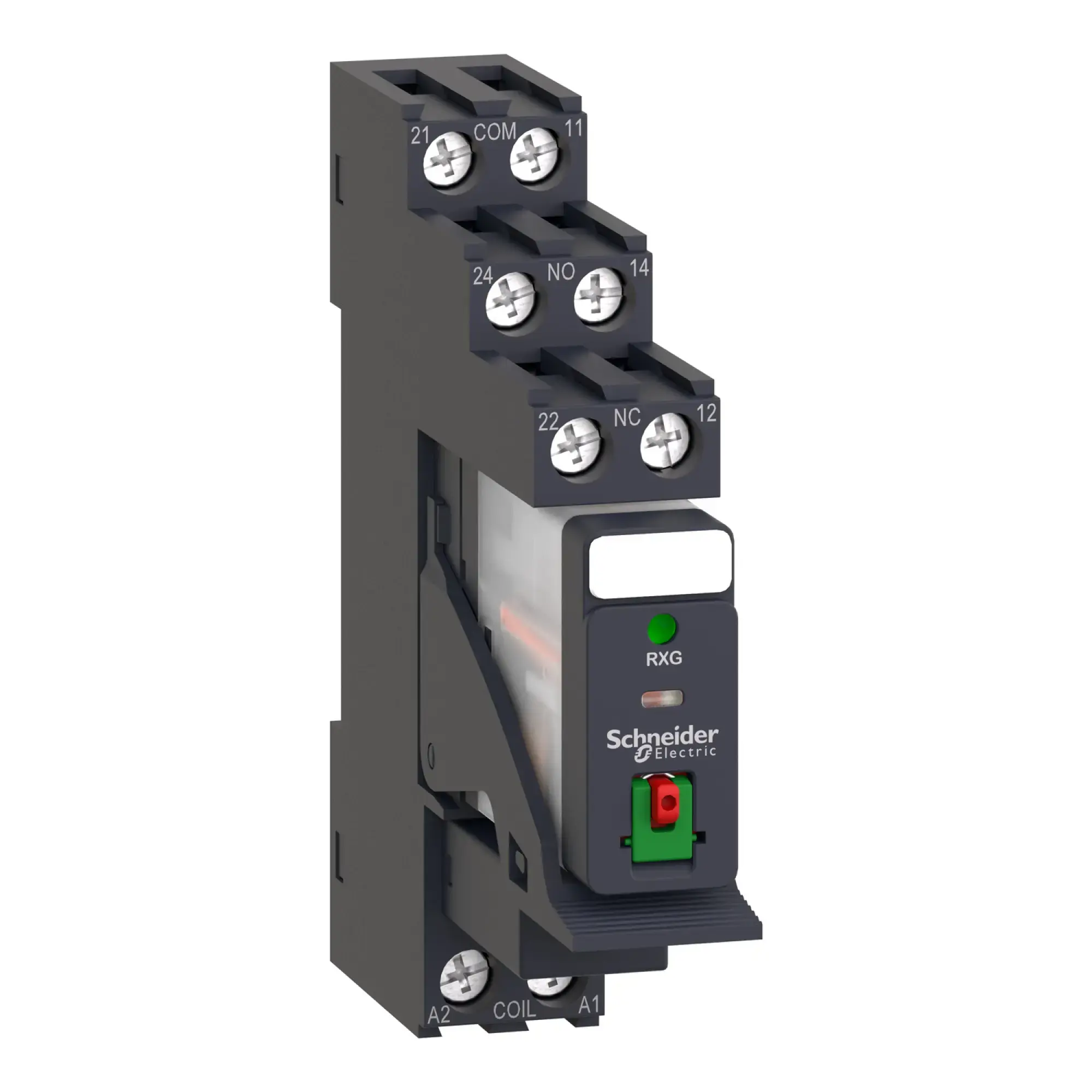 Schneider Electric RXG22P7PV Interface relay 2W 5A 230VAC LED test button base bracket varistor mounted (img_009)