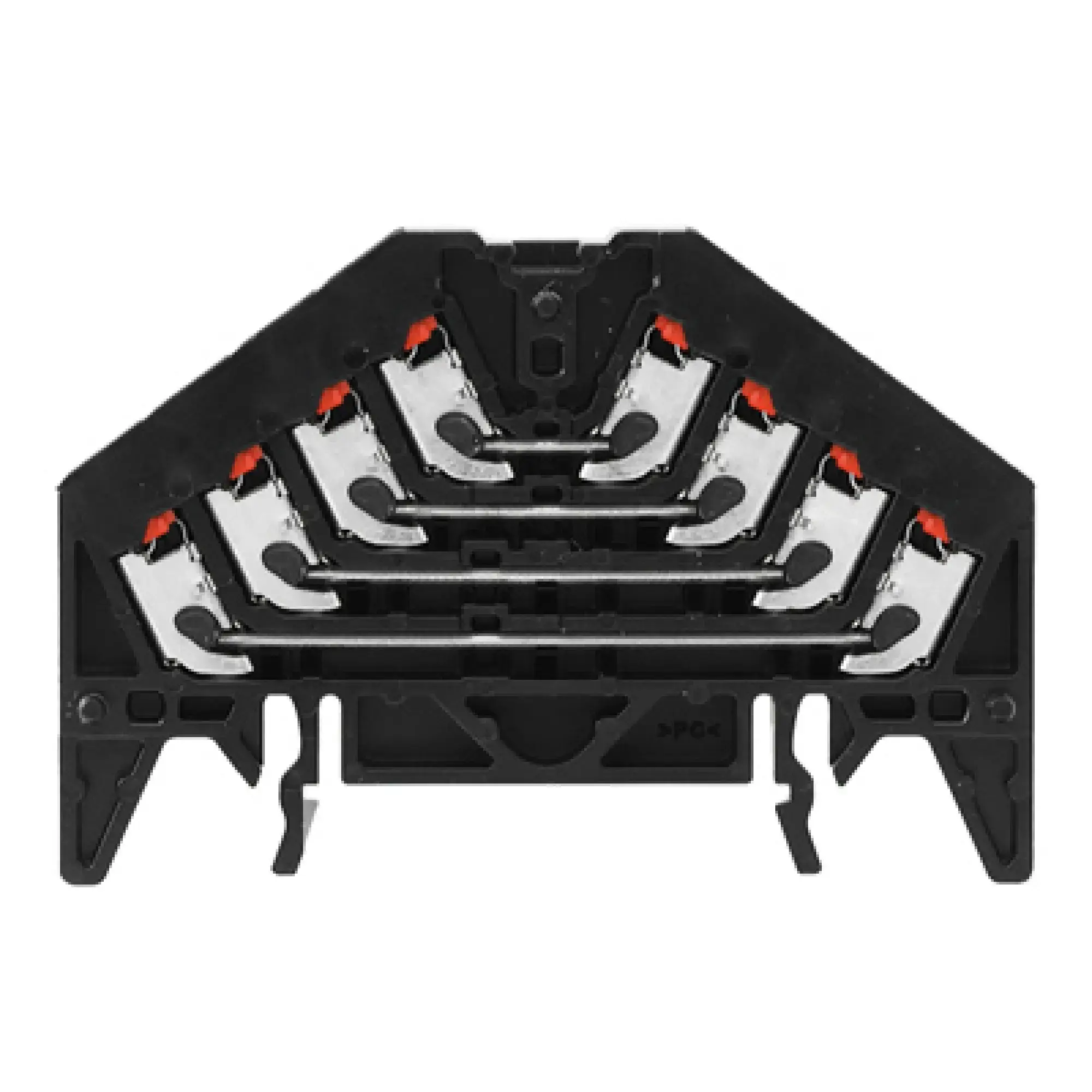 Weidmüller 1173830000 Patch distributor terminal, PUSH IN, black, 1.5 mm², 10 A, 250 V, Number of connections: 16, Number of levels: 4, TS 35 x 7.5, V-0, Polycarbonate (img_001)