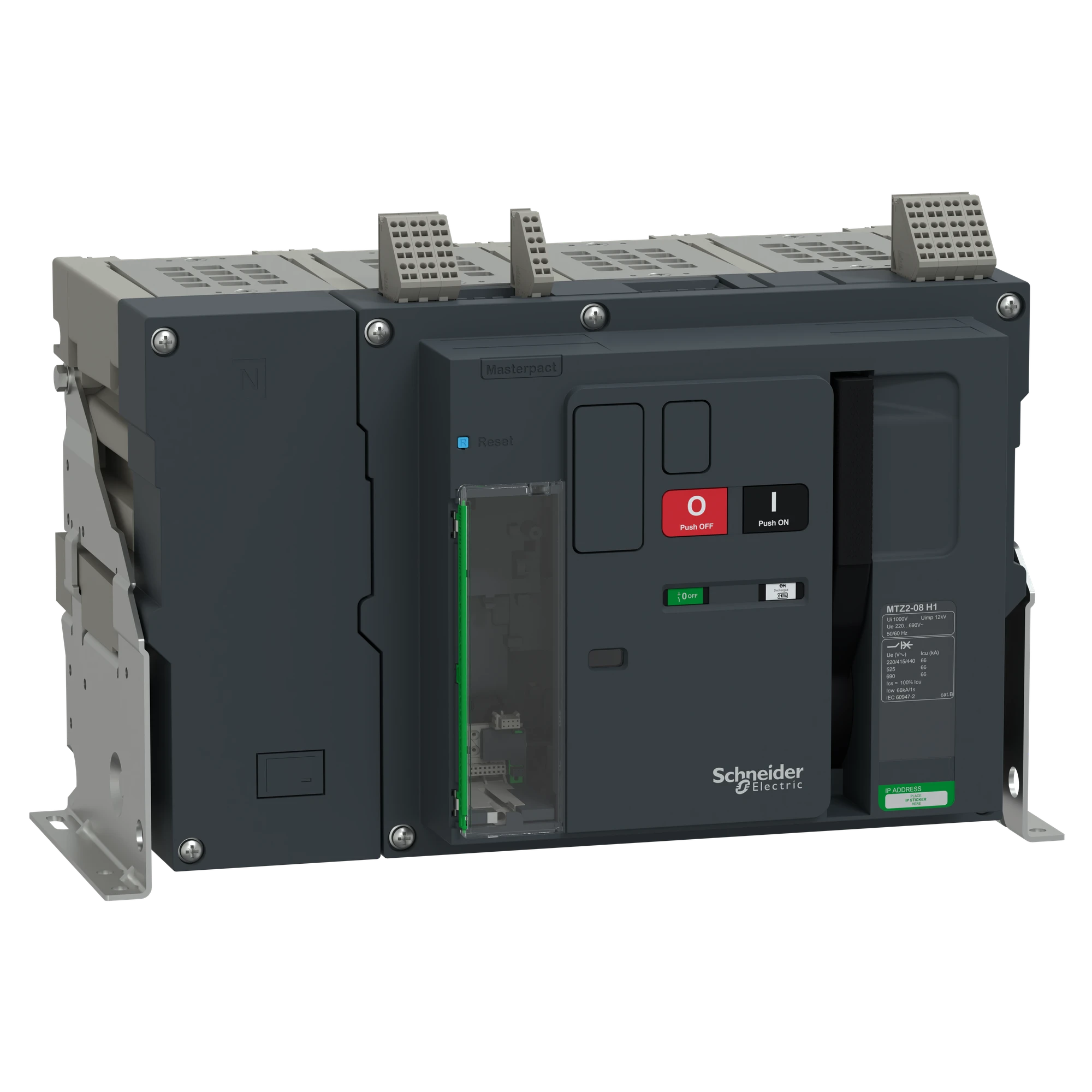 Schneider Electric LV948183 MasterPacT MTZ2 08 800A H1 66kA/440VAC (Icu) 4P Grundschalter Festeinbau Neutral rechts für MicroLogic Active (img_001) Schneider Electric LV948183 MasterPacT MTZ2 08 800A H1 66kA/440VAC (Icu) 4P Grundschalter Festeinbau Neutral rechts für MicroLogic Active (img_001)