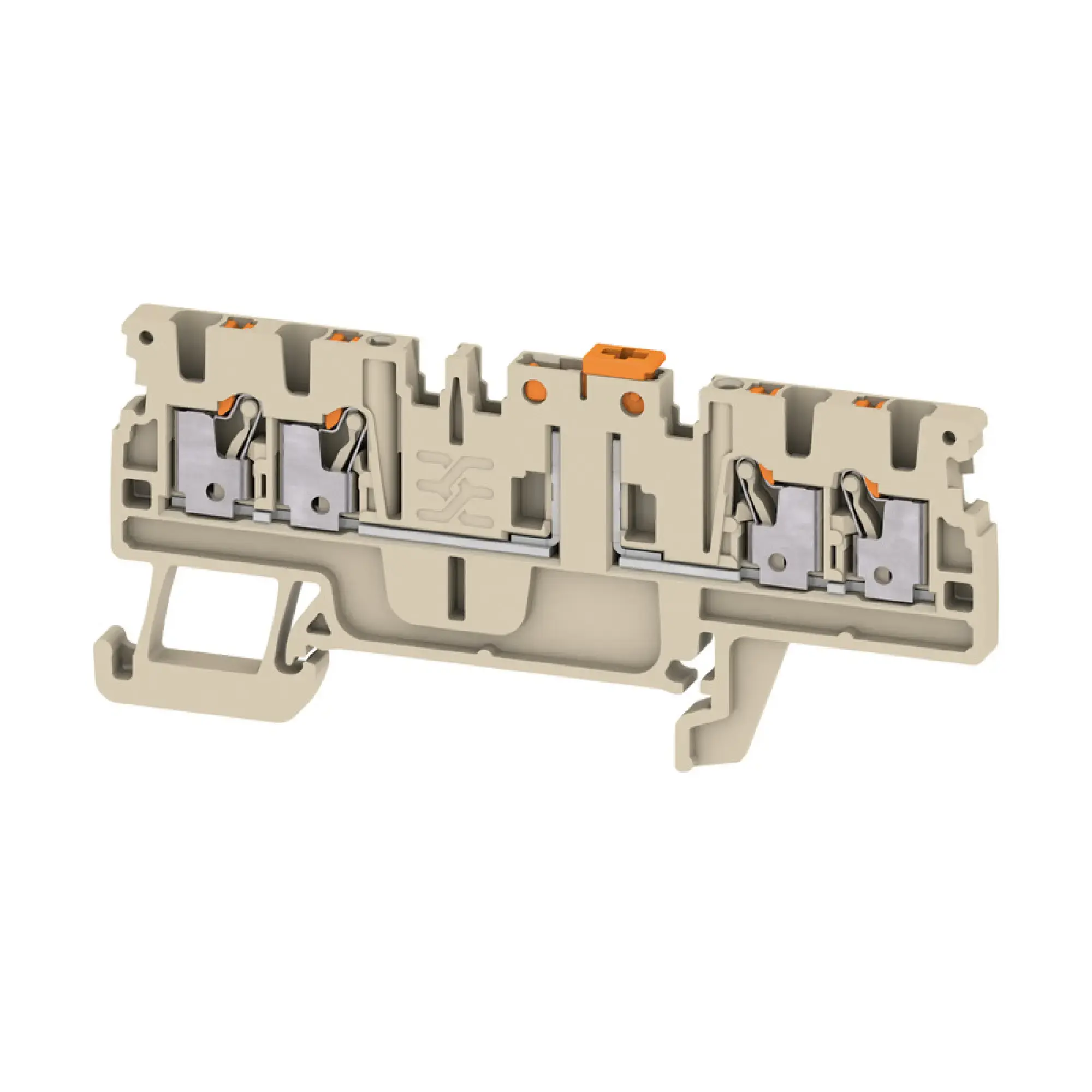 Weidmüller 2918280000 Test-disconnect terminal, PUSH IN, dark beige, 1.5 mm², 10 A, 400 V, Number of connections: 4, Number of levels: 1 (img_001)