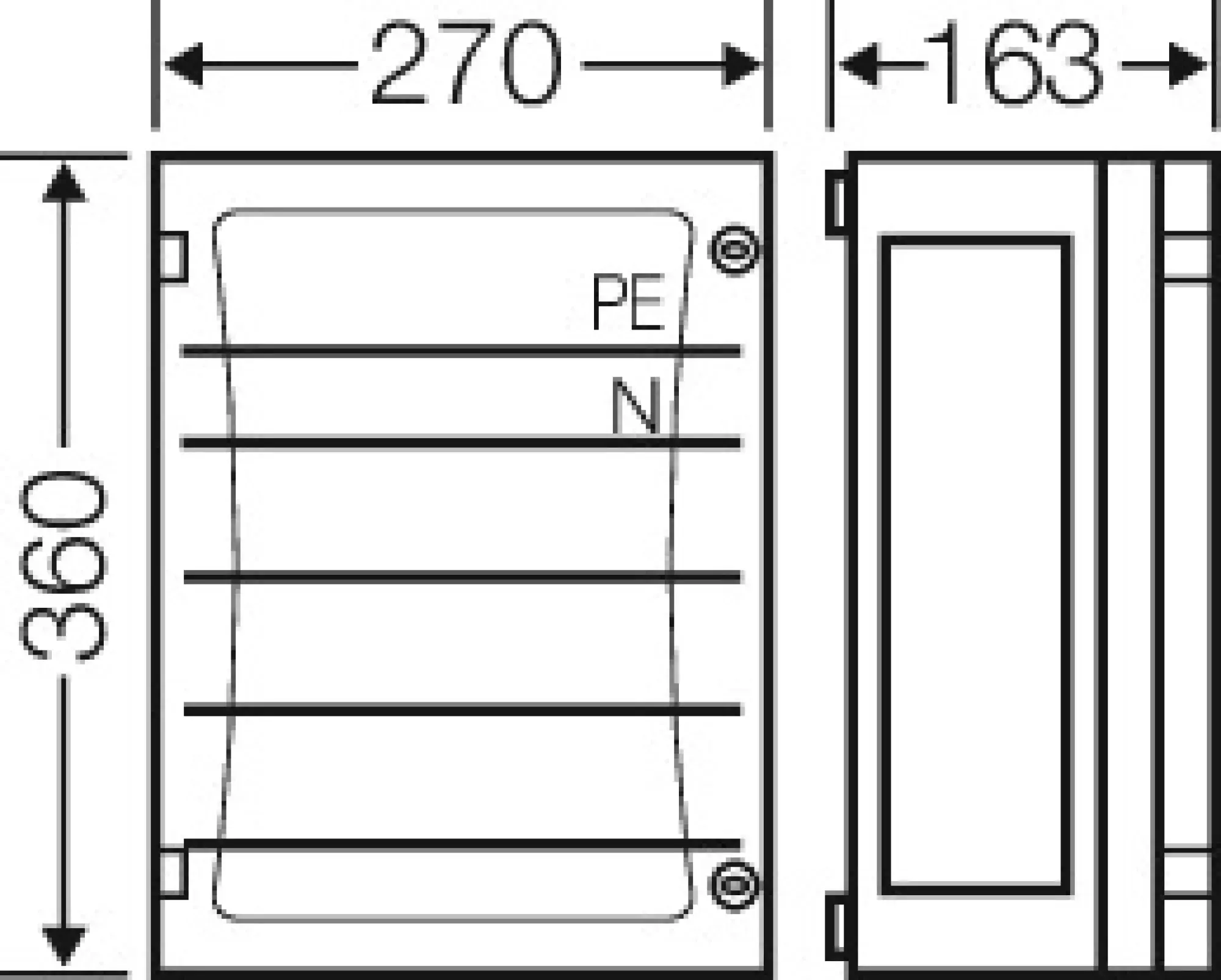 Hensel 68000216 ENYSTAR-Sammelschienengehäuse 270x360mm, Sammelschienen 250A, 5polig FP 3212 (img_002)