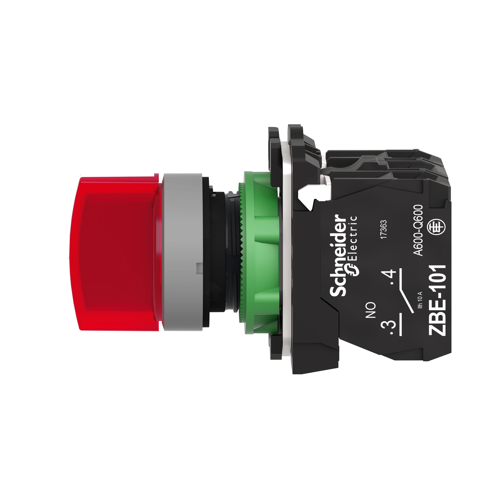 Schneider Electric XB5AK134B5C0 Illuminated selector switch, Harmony XB5, plastic, light gray, red, 22mm, universal LED, 3 positions, 1NO + 1NC, 24V ACDC (img_005)