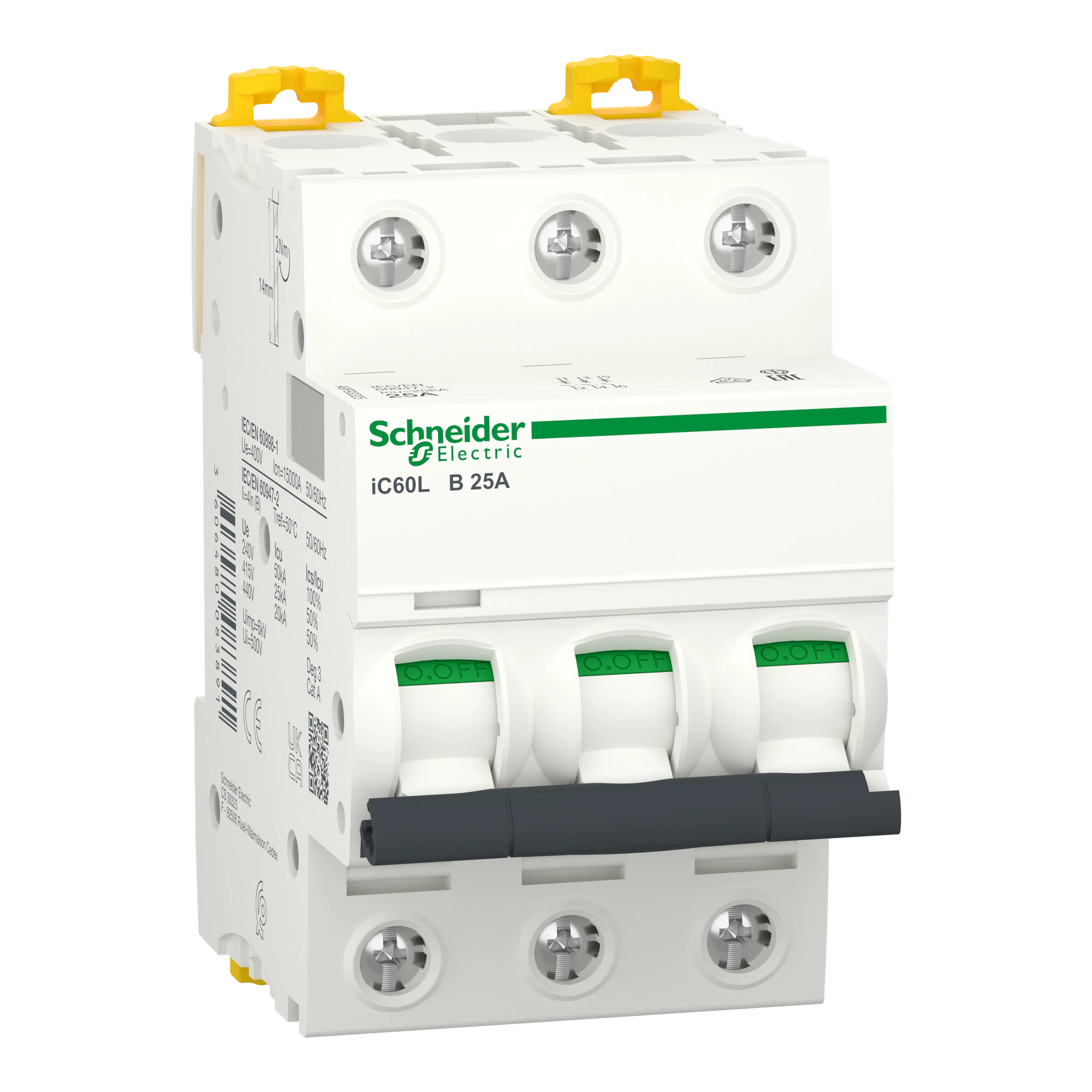Schneider Electric A9F93325 Circuit breaker iC60L, 3P, 25A, B-characteristic, 25kA (img_001) Schneider Electric A9F93325 Circuit breaker iC60L, 3P, 25A, B-characteristic, 25kA (img_001)