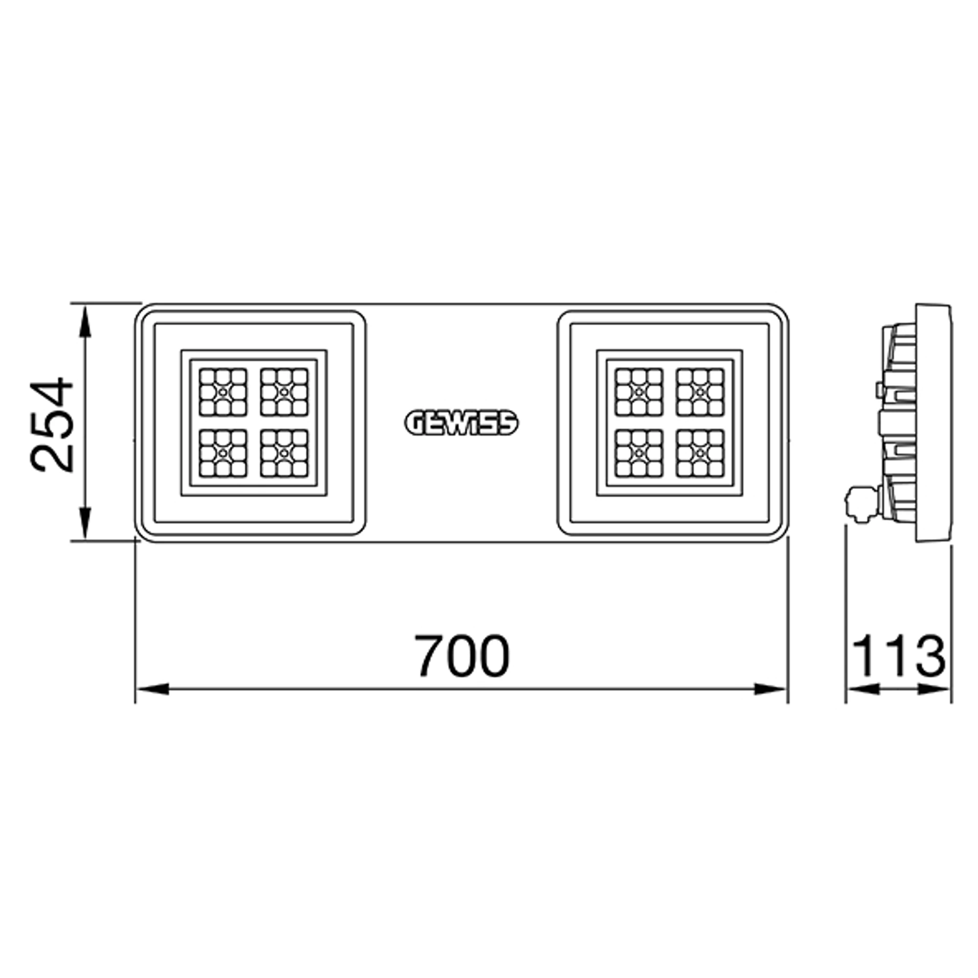 GEWISS GWS4223AA830 SMART[4] - HE - 2 MODULES - THROUGH WIRING - 1 X DALI DT6 - ARRAY OPTIC - 3000 K - IP66 - CLASS I (img_002)