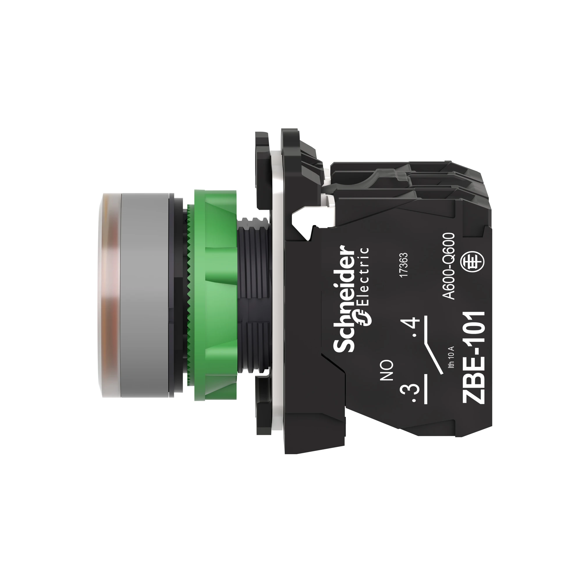 Schneider Electric XB5AW35G5C0 Illuminated Pushbutton, Harmony XB5, Plastic, Orange, 22mm, Universal LED, Smooth Dome, 1NO+1NC, 110-120V AC (img_006)