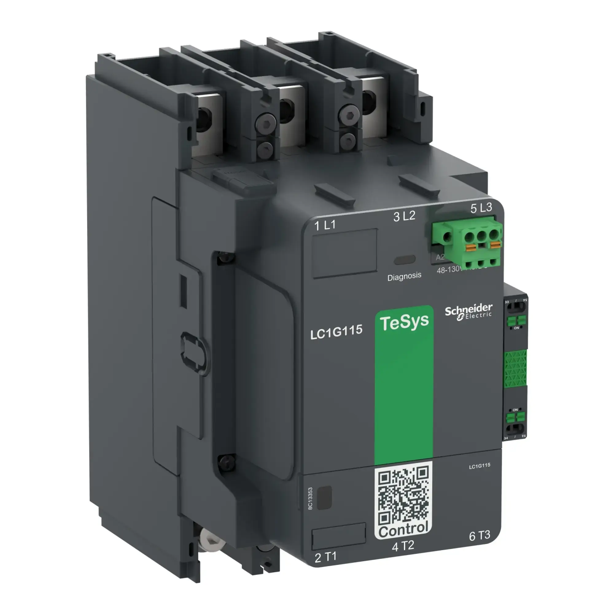 Schneider Electric LC1G150KUEN Power contactor TeSys control - Giga, 3-pole, 150A AC3, 100-250V ACDC coil (img_002)