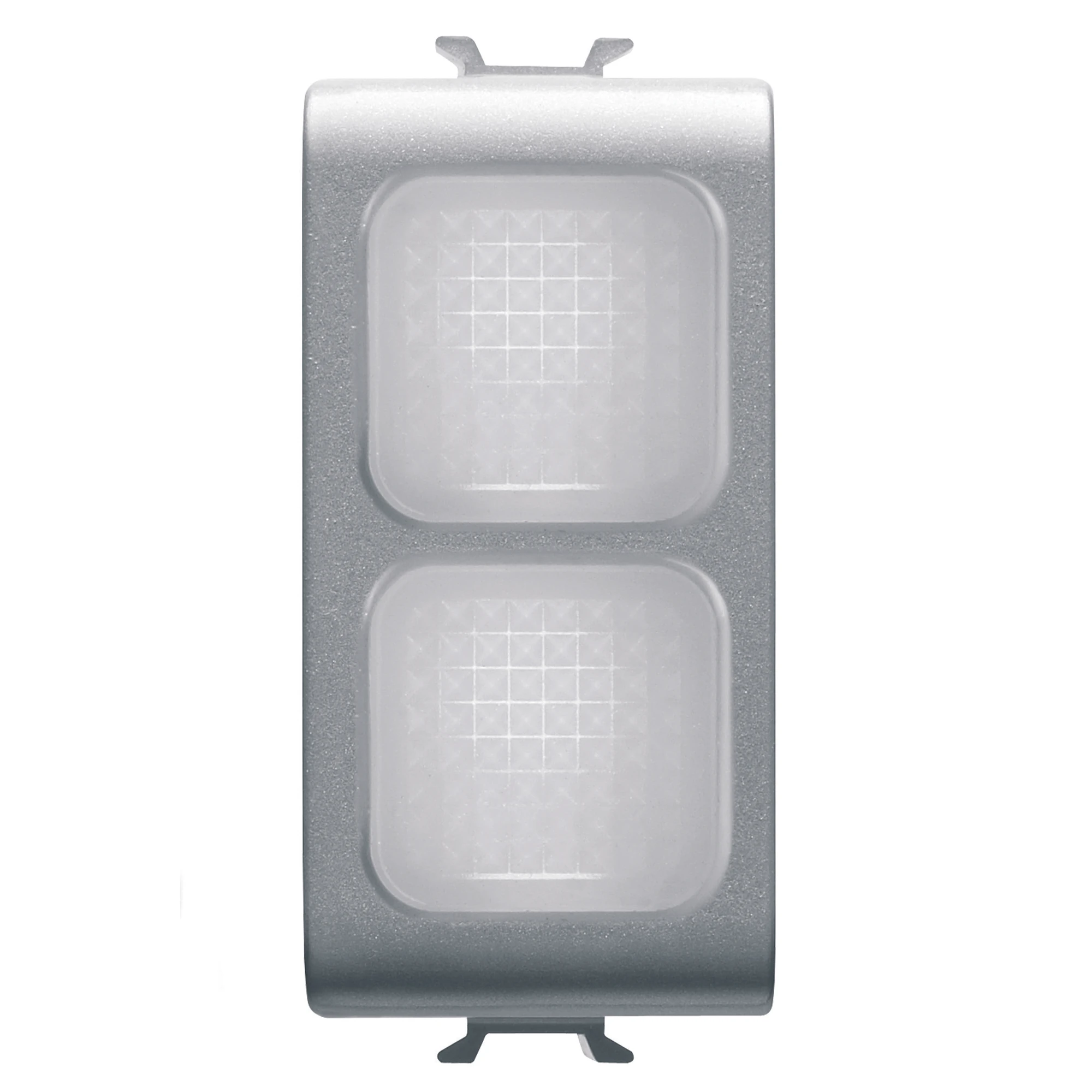GEWISS GW14628 DOUBLE INDICATOR LAMP - OPAL - 1 MODULE - TITANIUM - CHORUSMART (img_001)