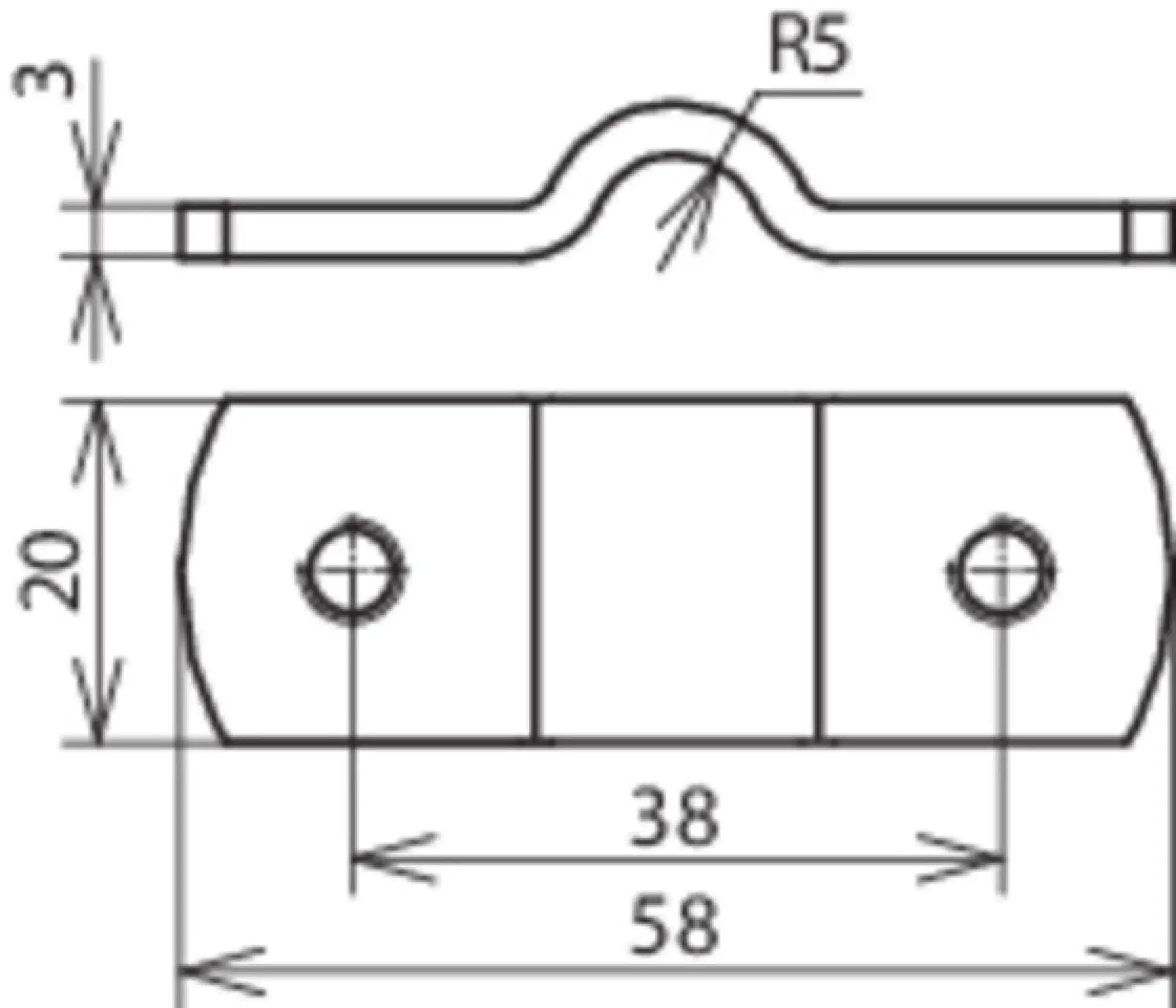 Dehn 480291 Two-screw cleat Al f. Rd 7-10mm bore distance 38mm w. thread M6 (img_004)