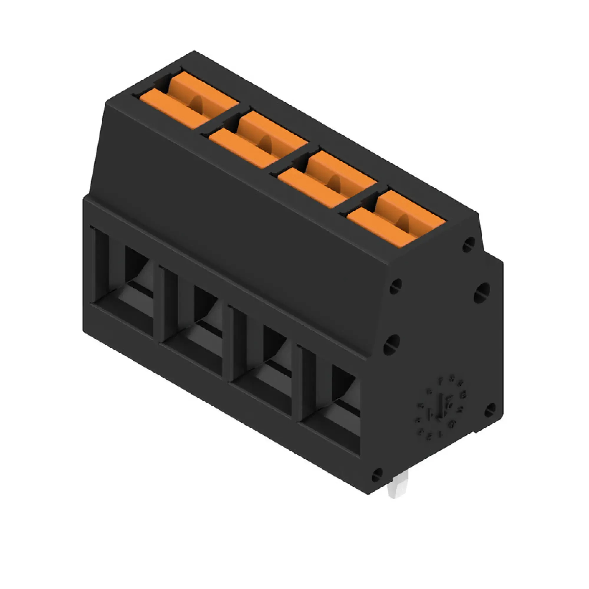 Weidmüller 2787360000 PCB terminal, 350 V, 24 A, Pitch in mm: 5.00, 2.5 mm², Number of poles: 4, PUSH IN with actuator, THT solder connection, 90°, Box (img_001) Weidmüller 2787360000 PCB terminal, 350 V, 24 A, Pitch in mm: 5.00, 2.5 mm², Number of poles: 4, PUSH IN with actuator, THT solder connection, 90°, Box (img_001)