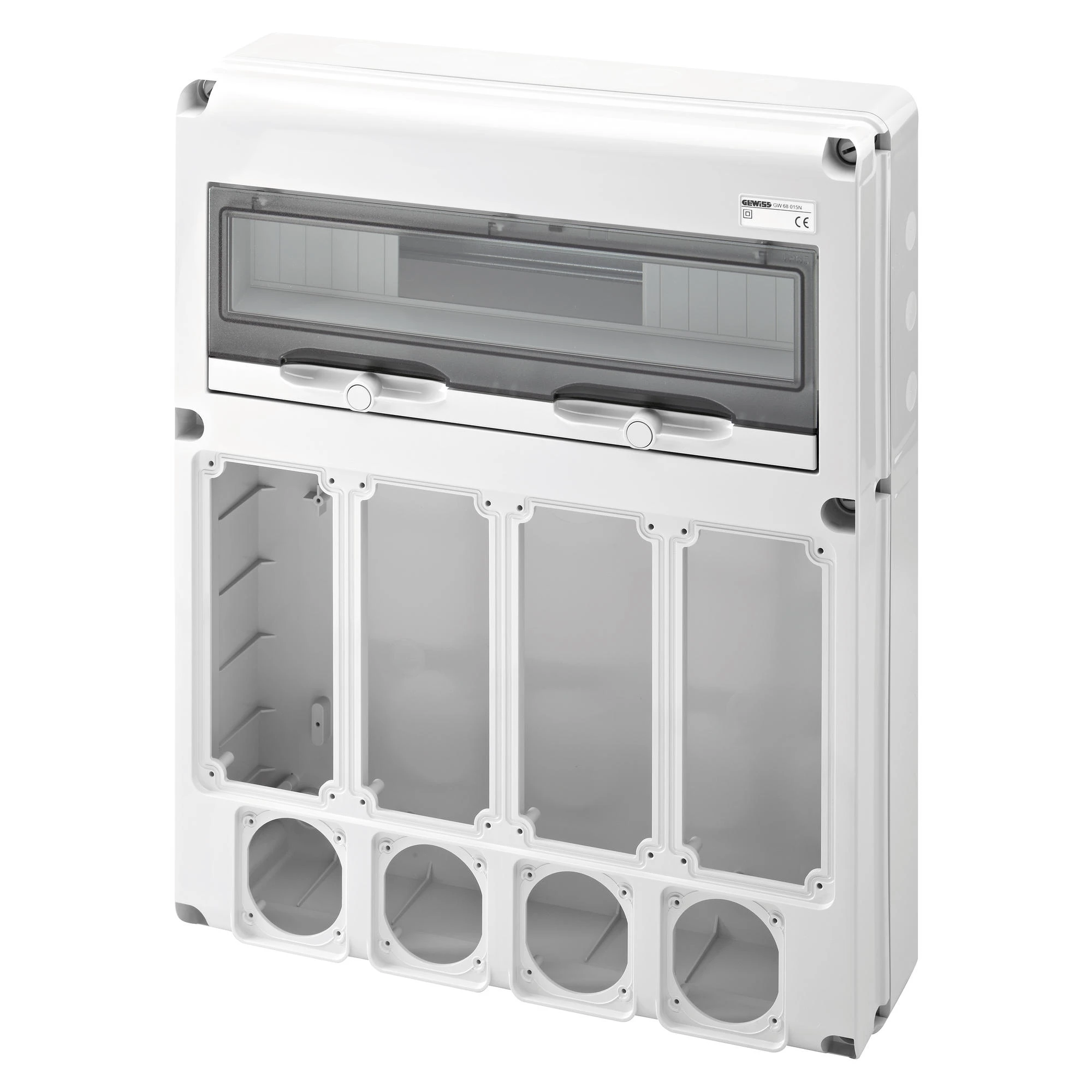 GEWISS GW68015N IEC Kombinationsgehaeuse mit 4 Flansch 16A Steckd. Schalt./ 4x 16A 20TE IP65 (img_001) GEWISS GW68015N IEC Kombinationsgehaeuse mit 4 Flansch 16A Steckd. Schalt./ 4x 16A 20TE IP65 (img_001)