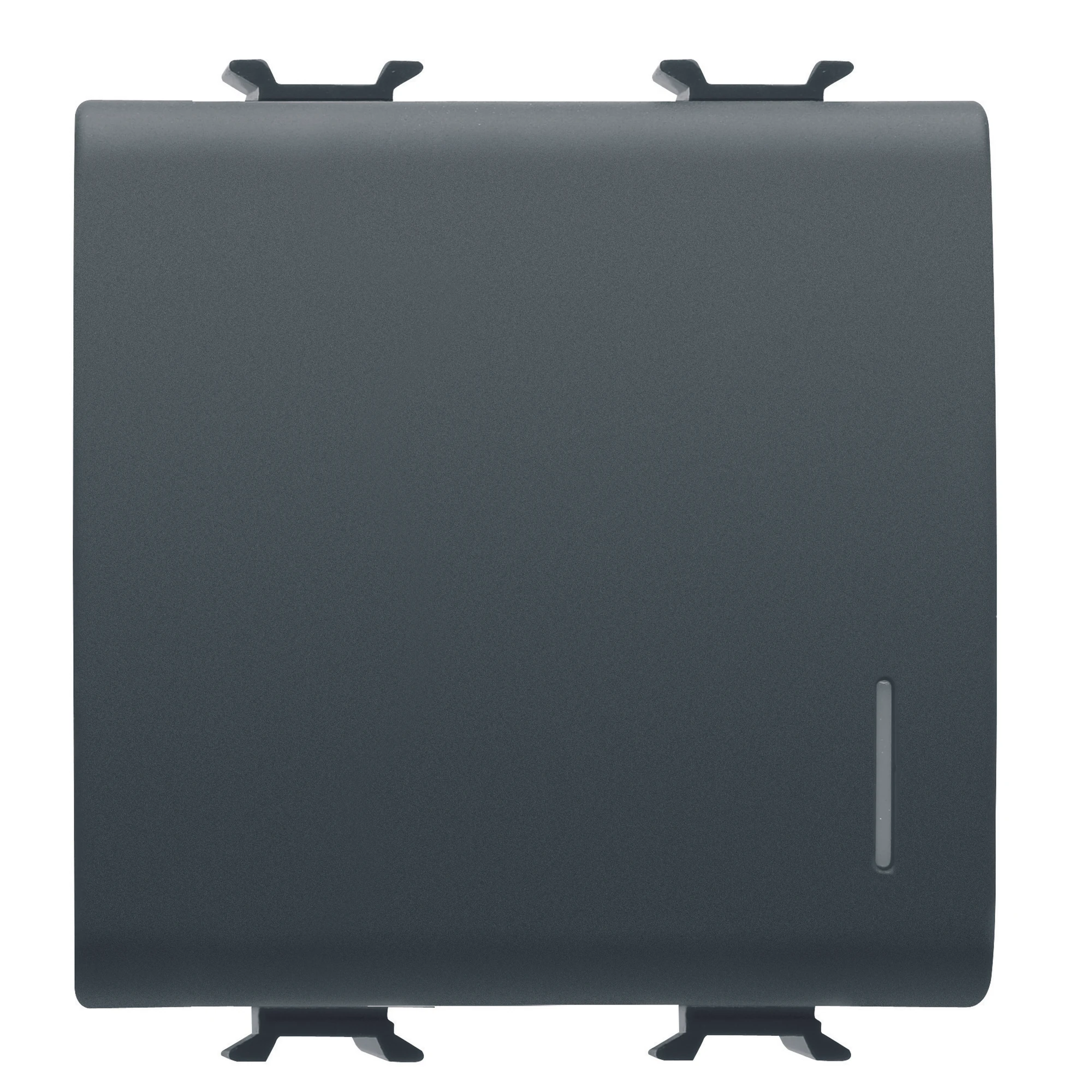 GEWISS GW12032F ONE-WAY SWITCH 1P 250V ac - QUICK WIRING TERMINALS - 16AX ILLUMINABLE - WITH DIFFUSER - 2 MODULES - SATIN BLACK - CHORUSMART (img_001)