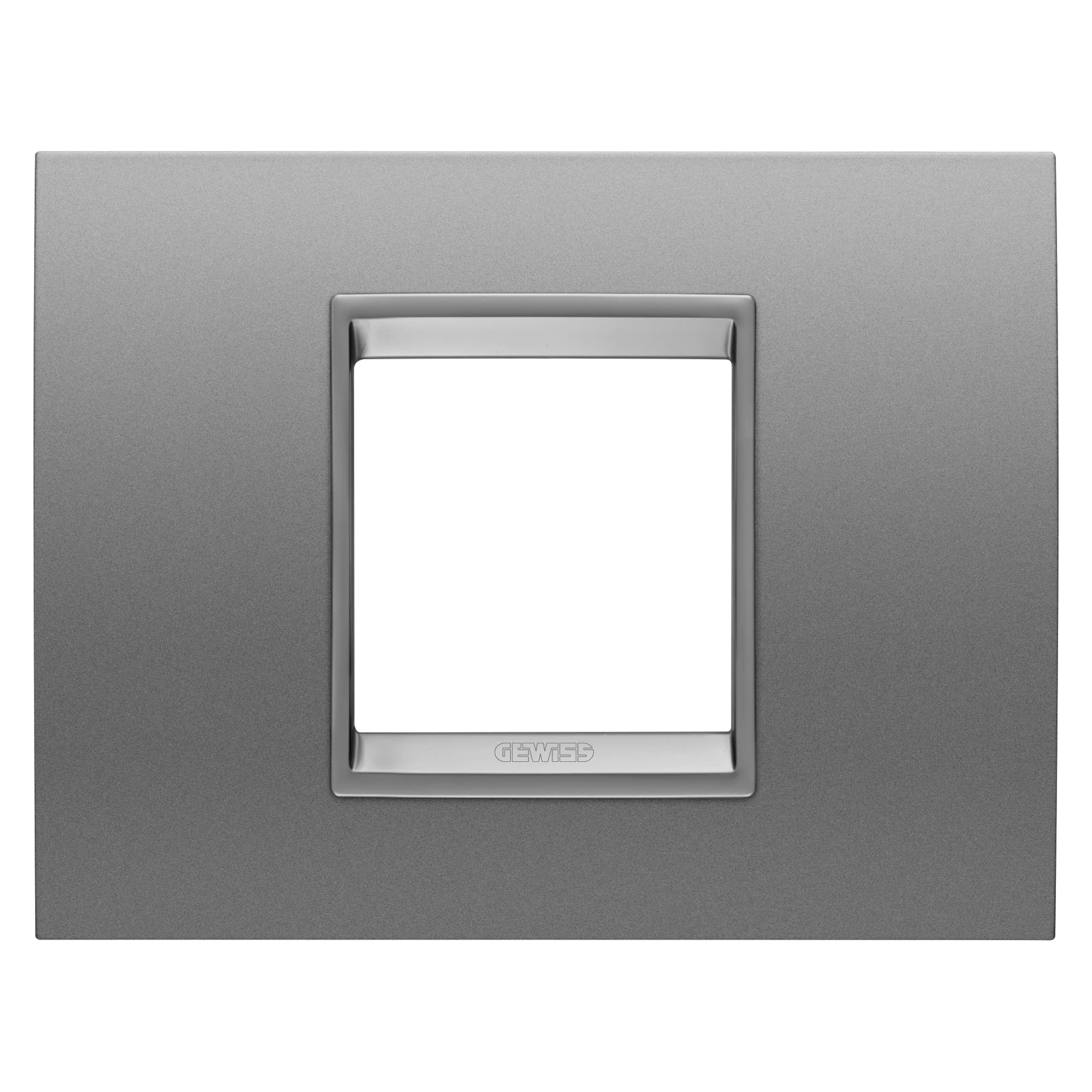 GEWISS GW16202XA Abdeckrahmen LUX 2M Aluminium monochrom (img_001) GEWISS GW16202XA Abdeckrahmen LUX 2M Aluminium monochrom (img_001)
